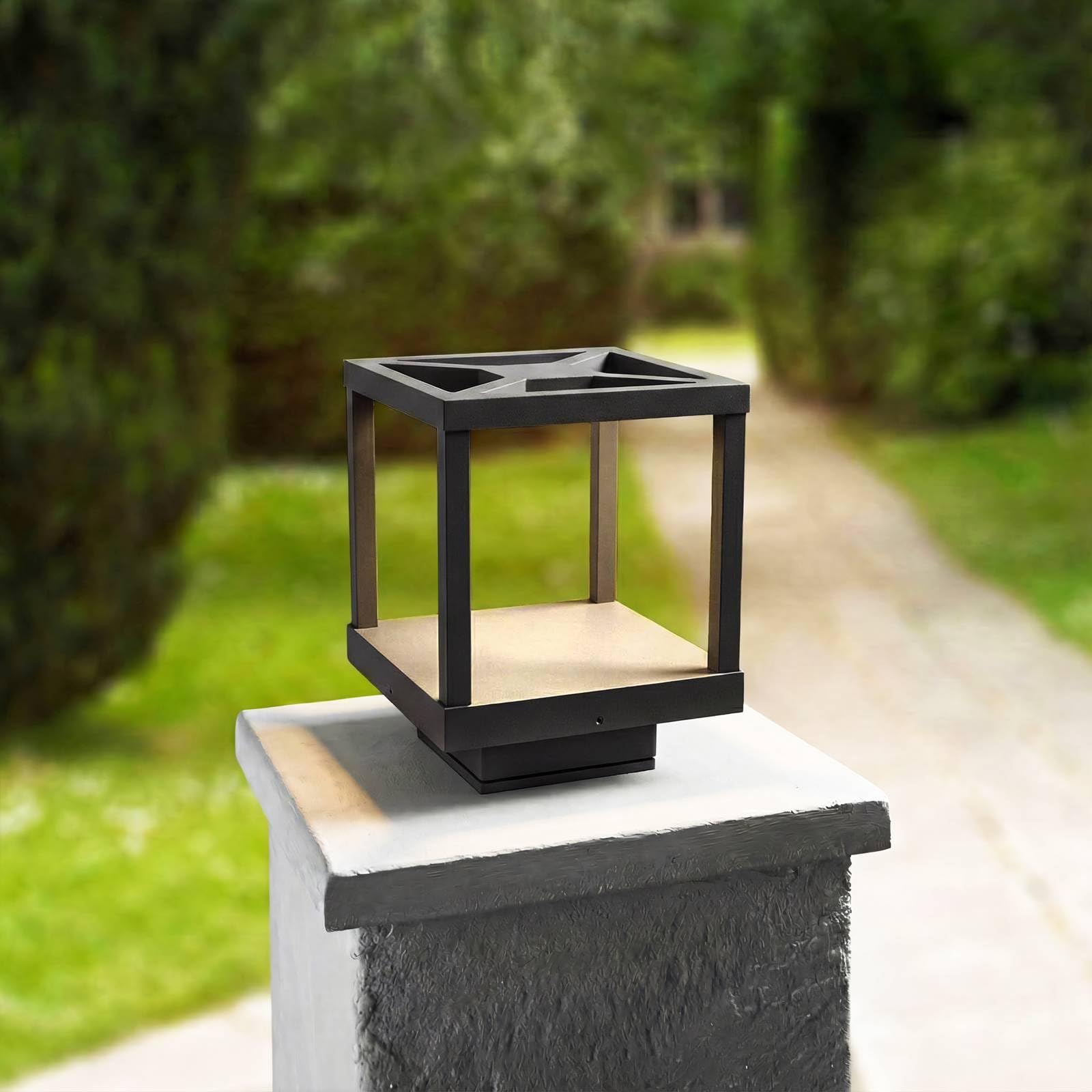 Lucande LED Lámpara para exterior Lealan (Moderno) en Negro hecho de Aluminio (1 llama, iluminación senderos, baliza farola