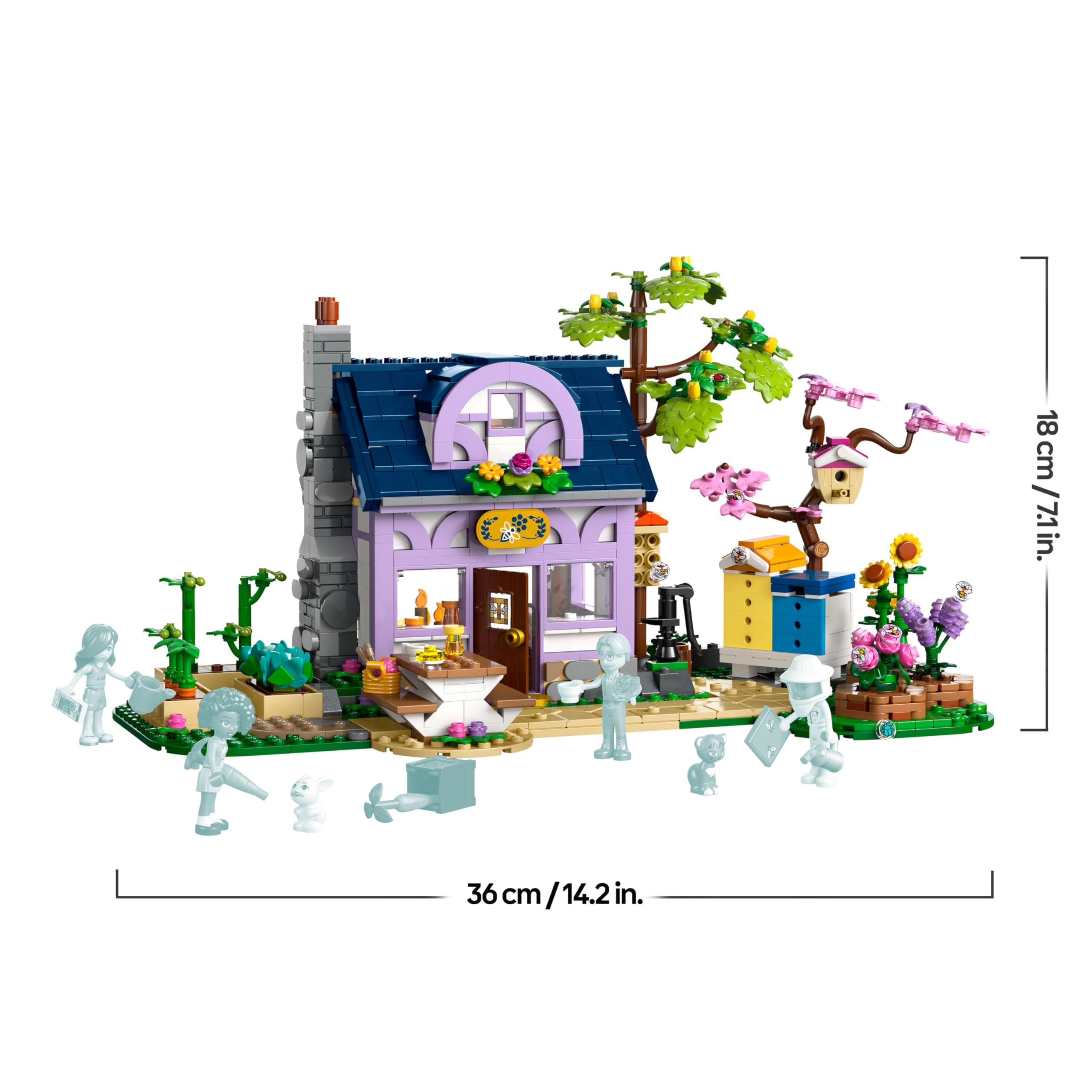 LEGO Friends Casa degli Apicoltori e Giardino Fiorito - Giocattolo Creativo con 4 Mini Bamboline, Figure di Gatto e di Coniglio con Accessori - Regalo per Bambine e Ragazze da 12 Anni in su - 42669