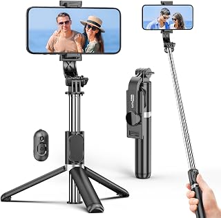 Selfie Stick Tripod, All in One Extendable & Portable iPhone Tripod Selfie Stick with Wireless Remote Compatible with iPho... Price In India