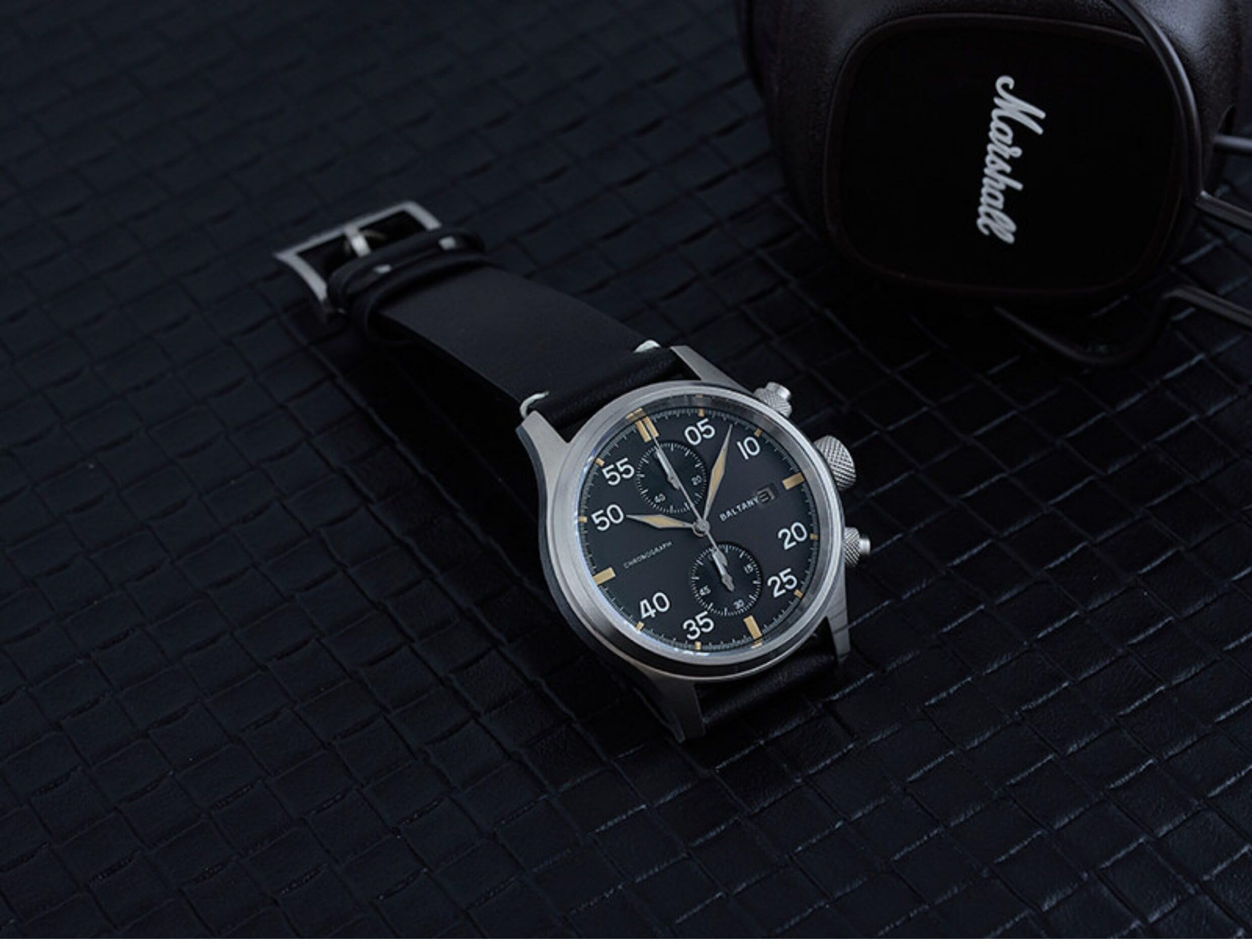 Baltany Orologio da polso militare in acciaio cronografo 39 mm VK64 Sub-diaL 101M impermeabile da uomo, RETRO