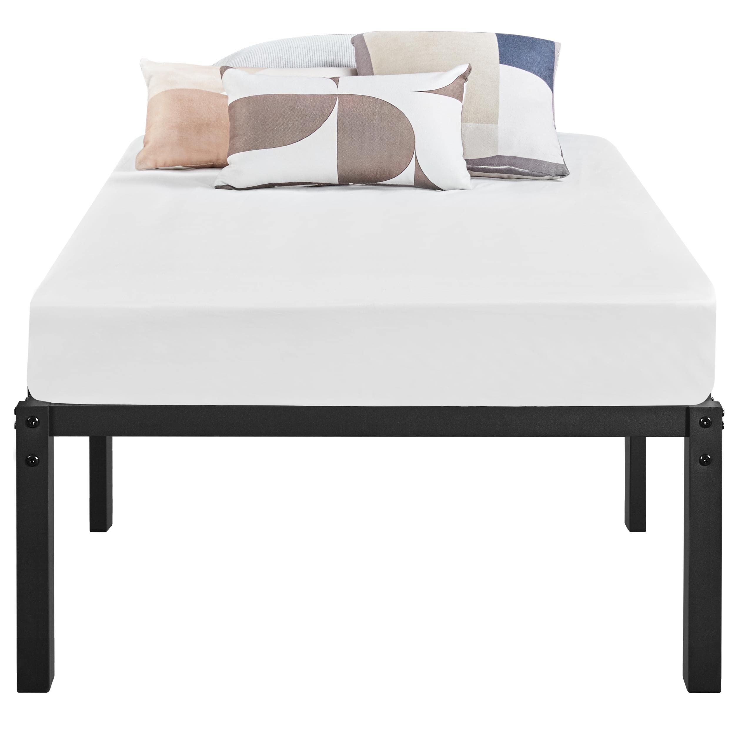 Yaheetech Set di 2 Rete Letto Singolo in Metallo 90 cm × 190 cm senza Testiera Spazio Aggiuntivo per Camera da Letto
