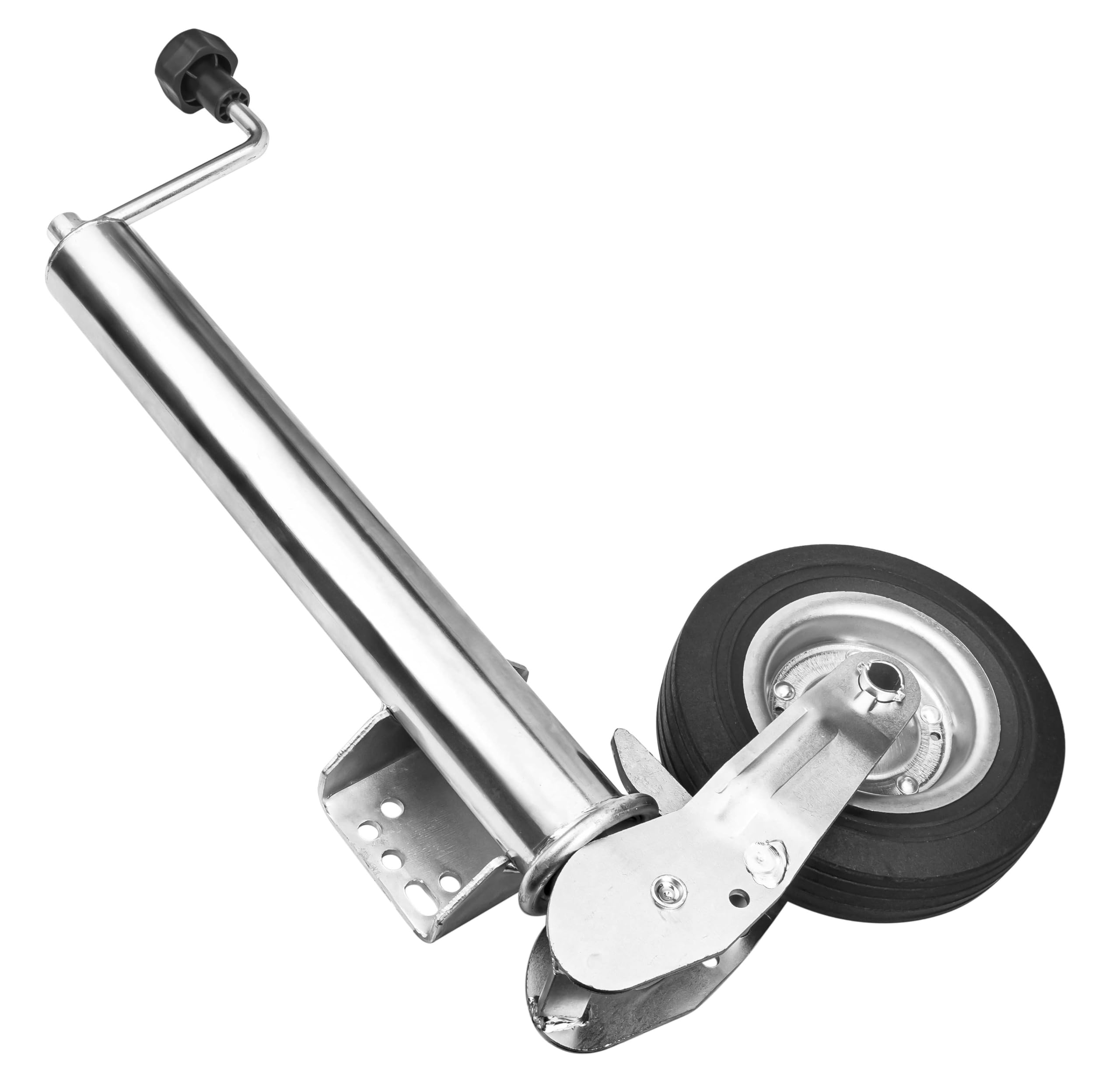 Anhänger Stützrad Automatik 60 mm klappbar Stützlast 400 kg mit Montiersatz Hochleistungs Stützrad für Trailer und PKW Anhänger