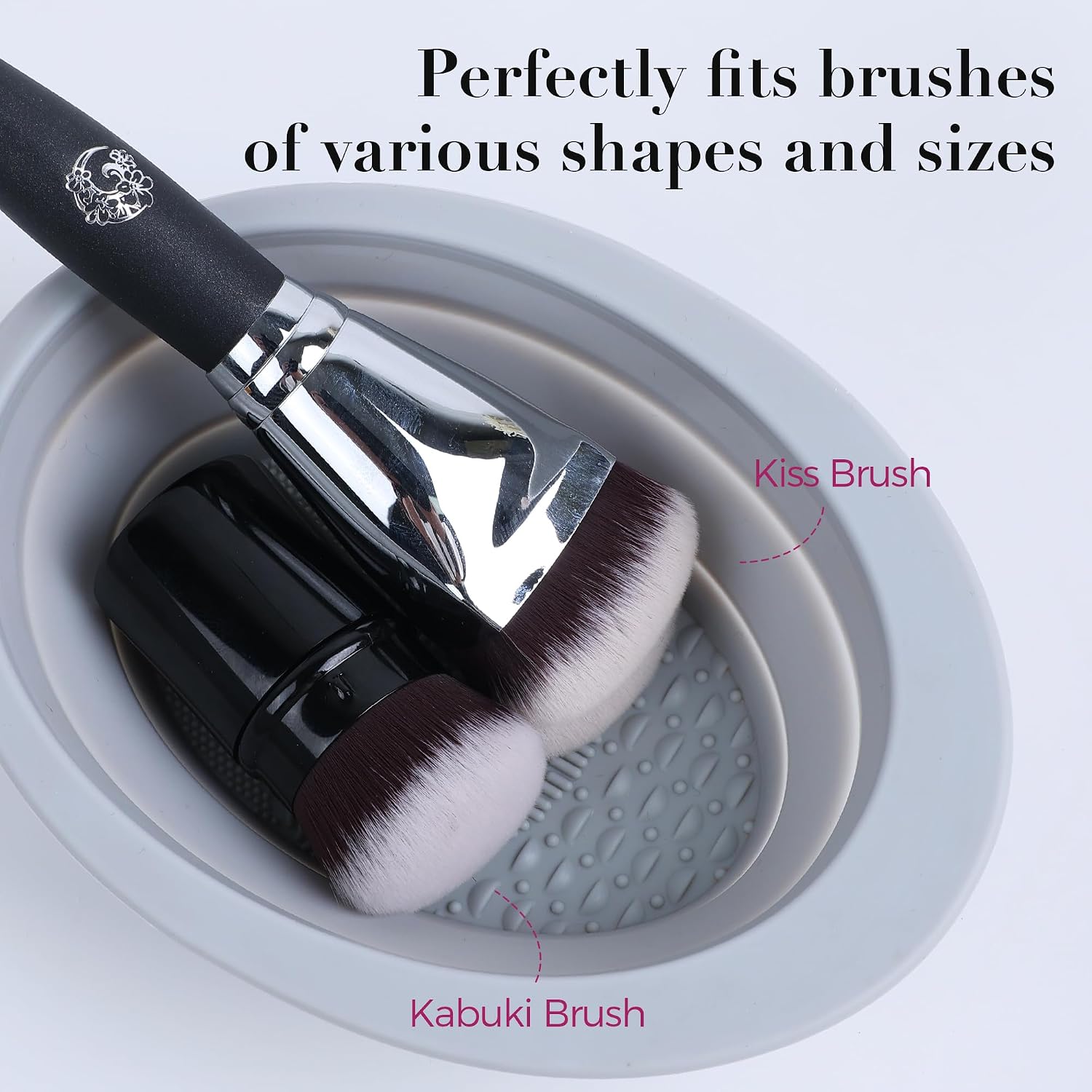 Professional Silicone Makeup Brush Cleaner Mat - Collapsible Cleaning Bowl & Portable Scrubber Pad - Deep Wash Tool for Travel Beauty Blender Sponge & Cosmetic Brushes