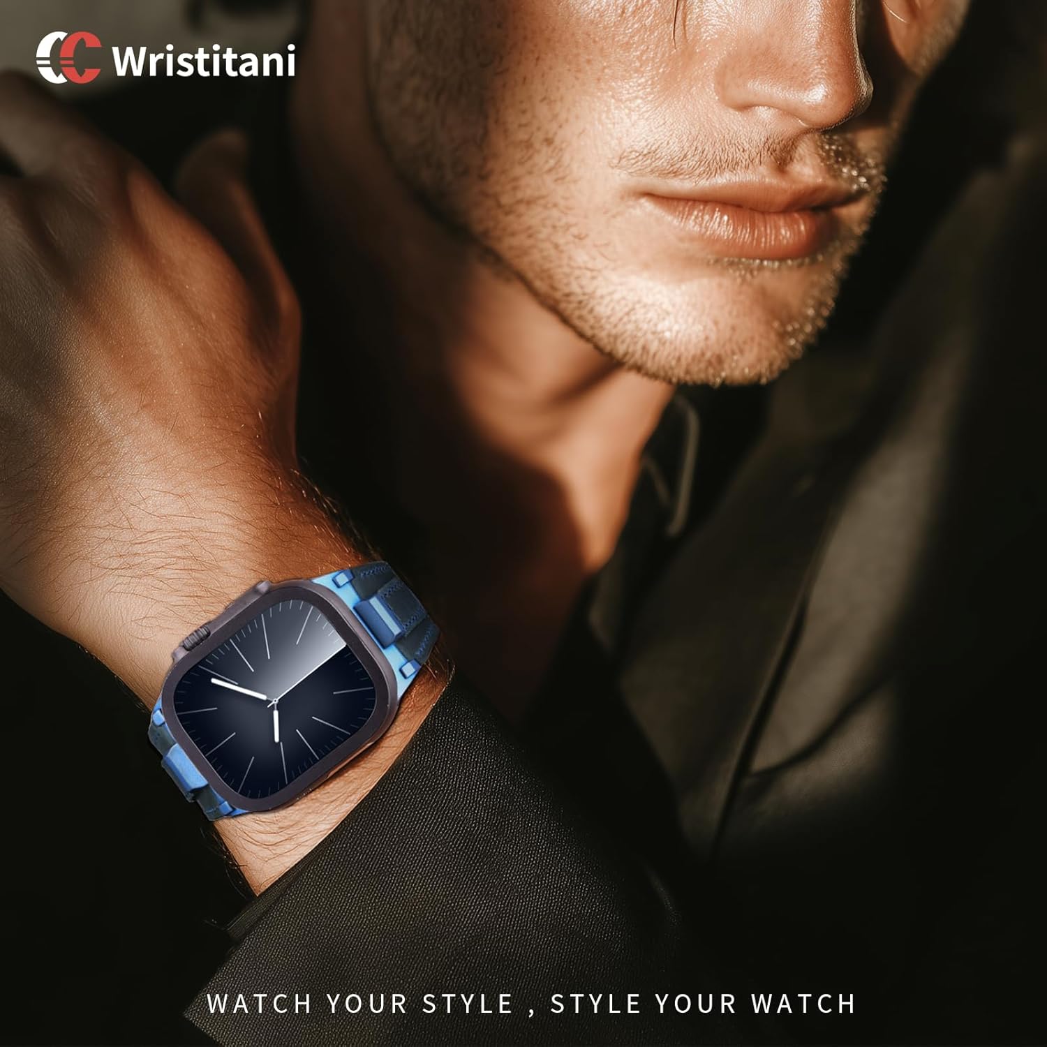 Wristitani Leather Bands Compatible with Apple Watch Band 49mm 46mm 45mm 44mm 42mm for Men, Metal Connector & Genuine Leather Replacement Straps for iWatch Ultra3/2/1 SE3/2/1 Series 11 10 9 8 7 6 5 4