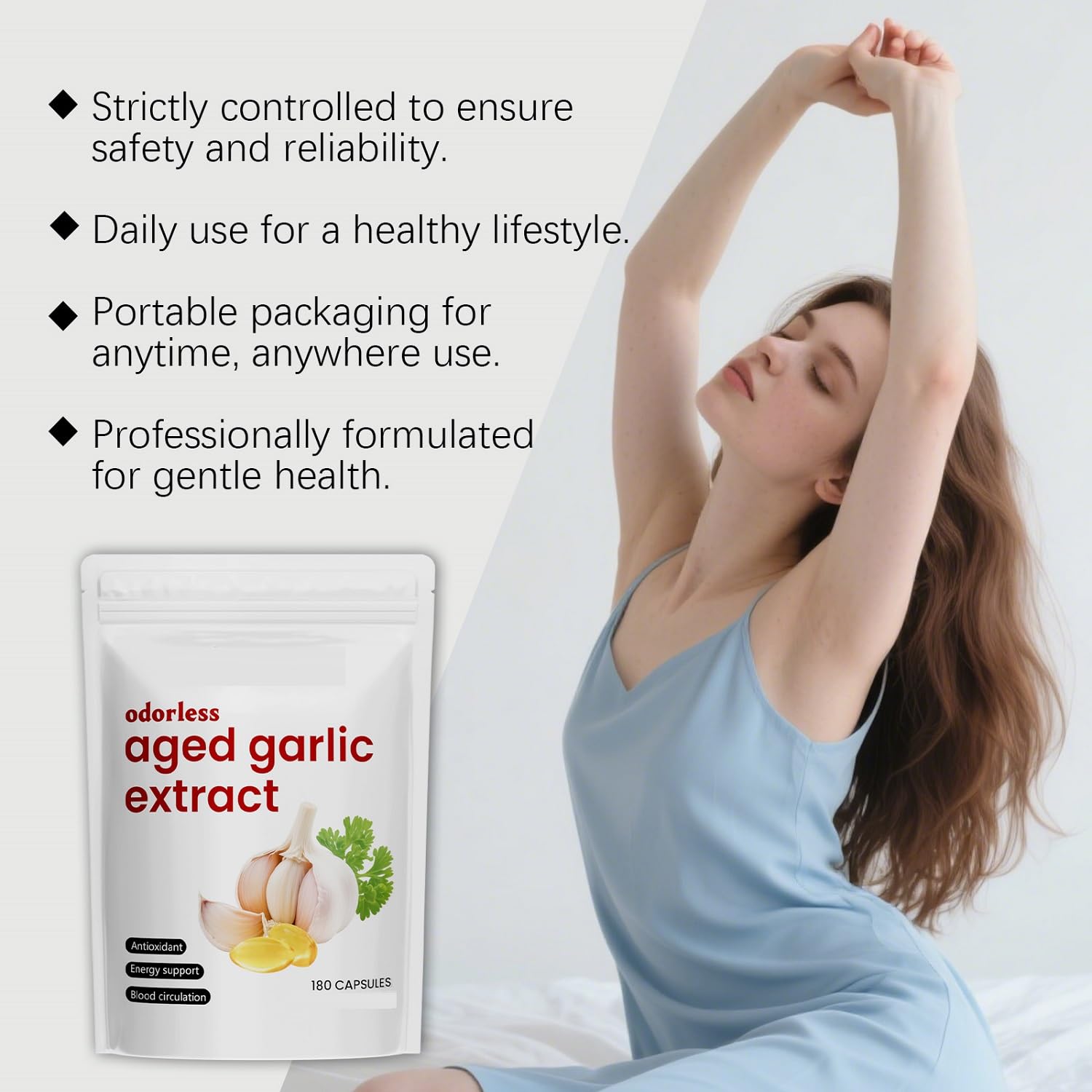 Estratto Di Aglio Invecchiato - Aglio Inodore │ Equilibrio Di Supporto Energetico Naturale,1pcs