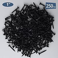 Vista 2 de 250 tornillos para paneles de yeso #6 × 1 pulgada de alta dureza, negro, rosca gruesa, cabeza Phillips, cabeza avellanada, tornillos negros