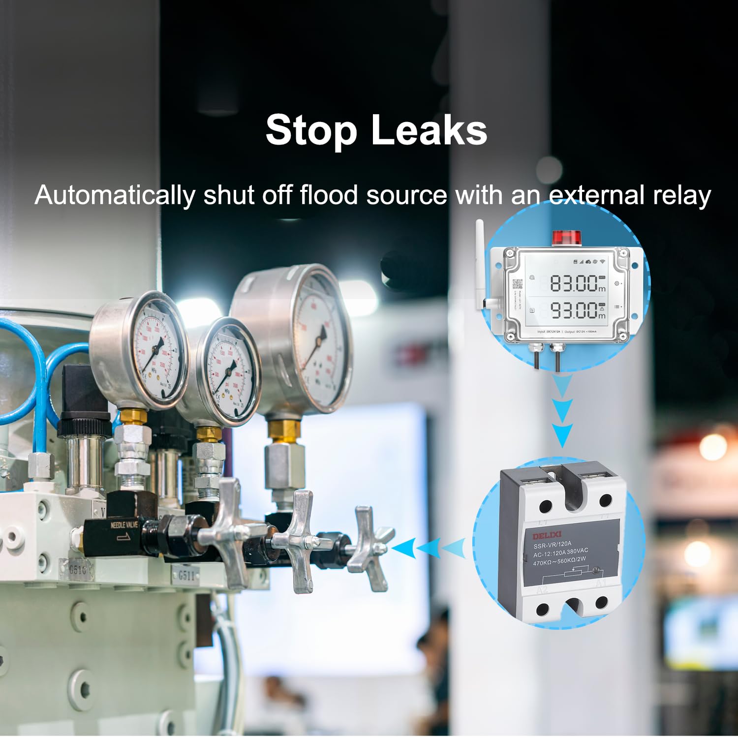 UbiBot Detector de Fugas de Agua WiFi y Ethernet, alertas de Fugas y Goteo, supervisión y Control de Fugas 24/7, visualización de la ubicación de la Fuga en Tiempo Real