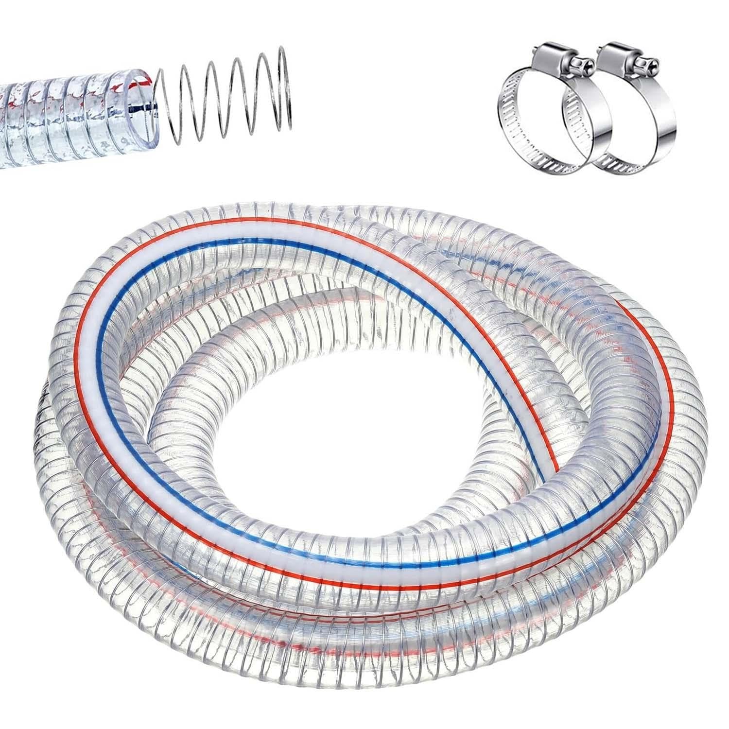 3/4"/19mm ID Tubo Flessibile PVC Rinforzato Filo Metallico Alta Pressione