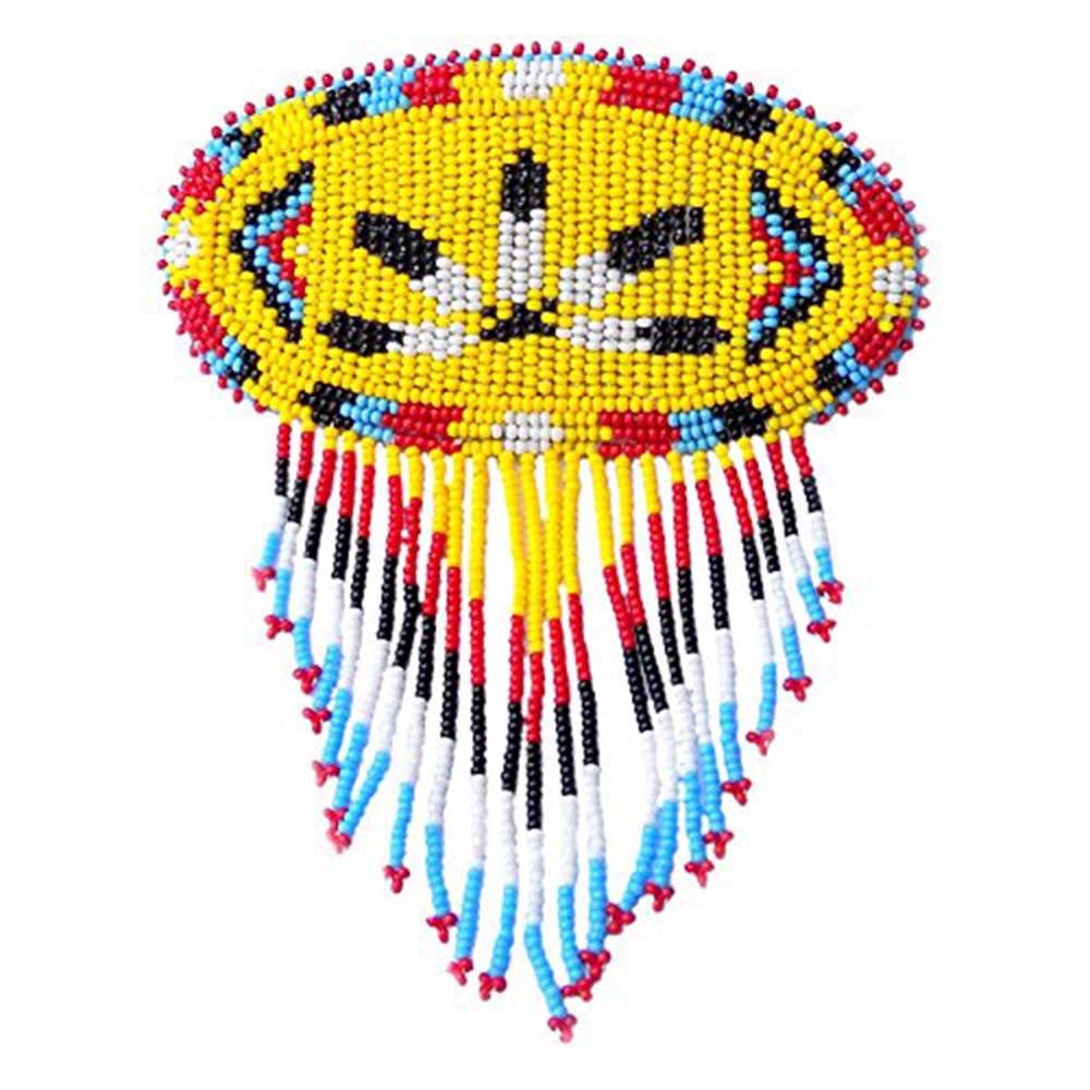 Pasador francés amarillo cuentas plumas flecos accesorios pelo joyería chic 6