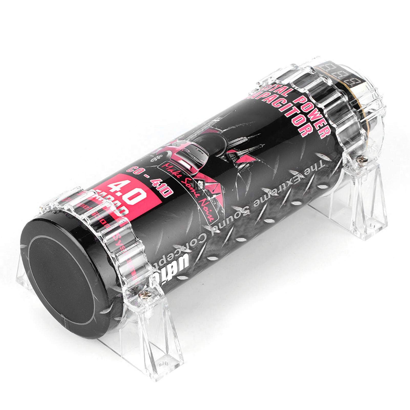 Condensateur Auto Subwoofer, Dioche 4 Condensateur de puissance Led Affichage de la tension Capuchon de puissance Amplificateur Audio de voiture
