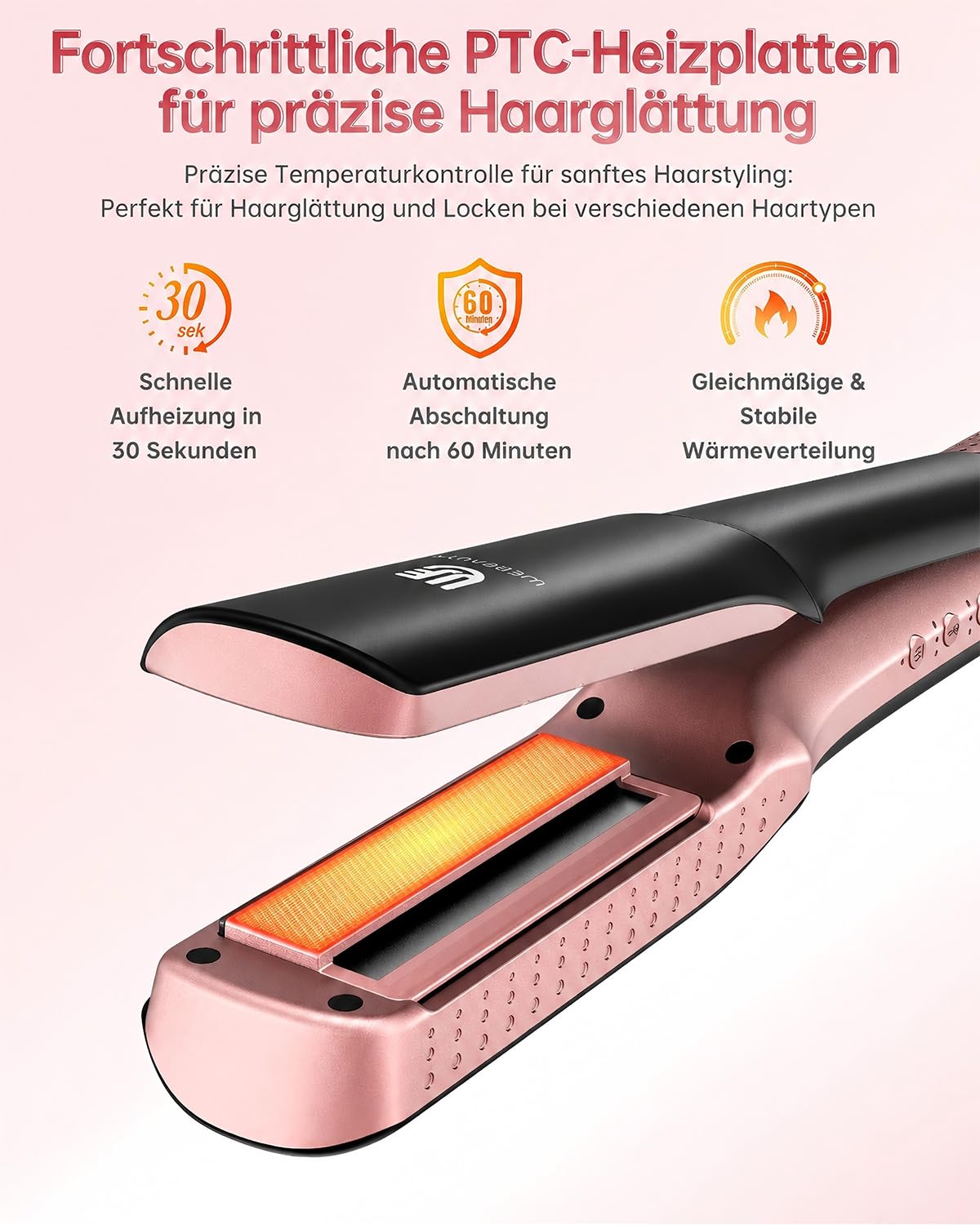 Glätteisen Föhn 2in1, Nass-Trocken Air Haarglätter, Anti-Frizz Ionen-Tech | Föhnen Glätten Gleichzeitig, Keine Hitzeschäden, Locken und Glätten, 110.000 U/min Air Straight Hair Straightener, Max 170°C