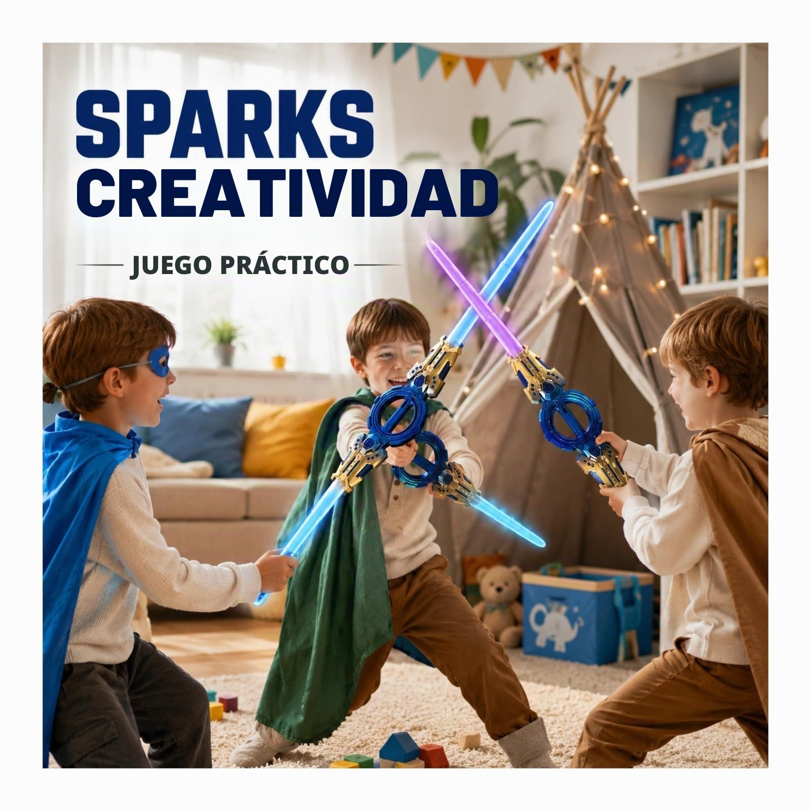 Cuifati Espada Luminosa para niños, Espada Katana retráctil LED, Sable Luminoso Giratorio Recargable para niños y niñas