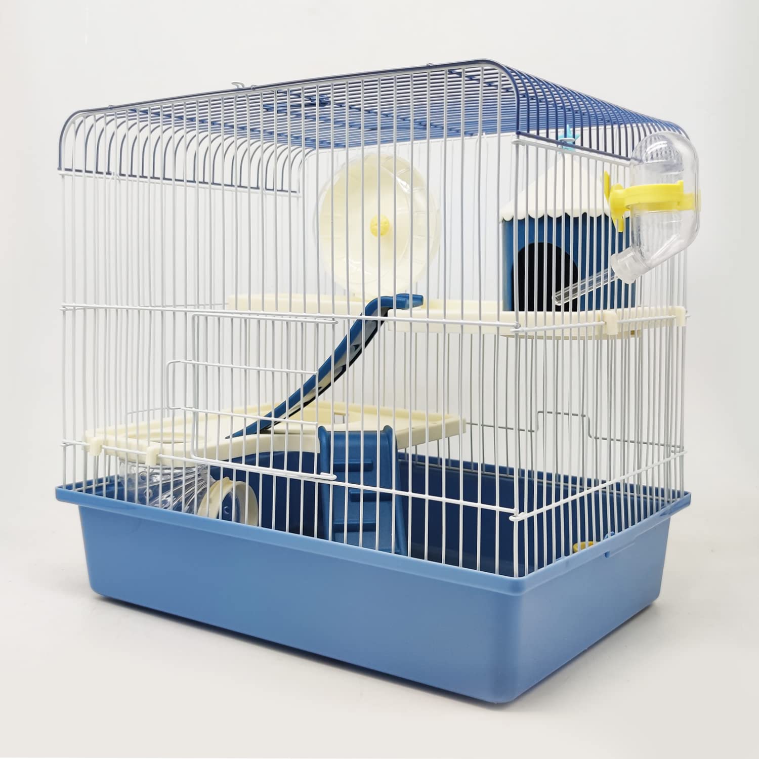 BPS Hamster Cage Mini House Chalet for Hamster with Feeder Drinker Wheel Tunnel Random Color BPS-1383, 34 cm L x 25 cm W x 33 cm H - Image 4