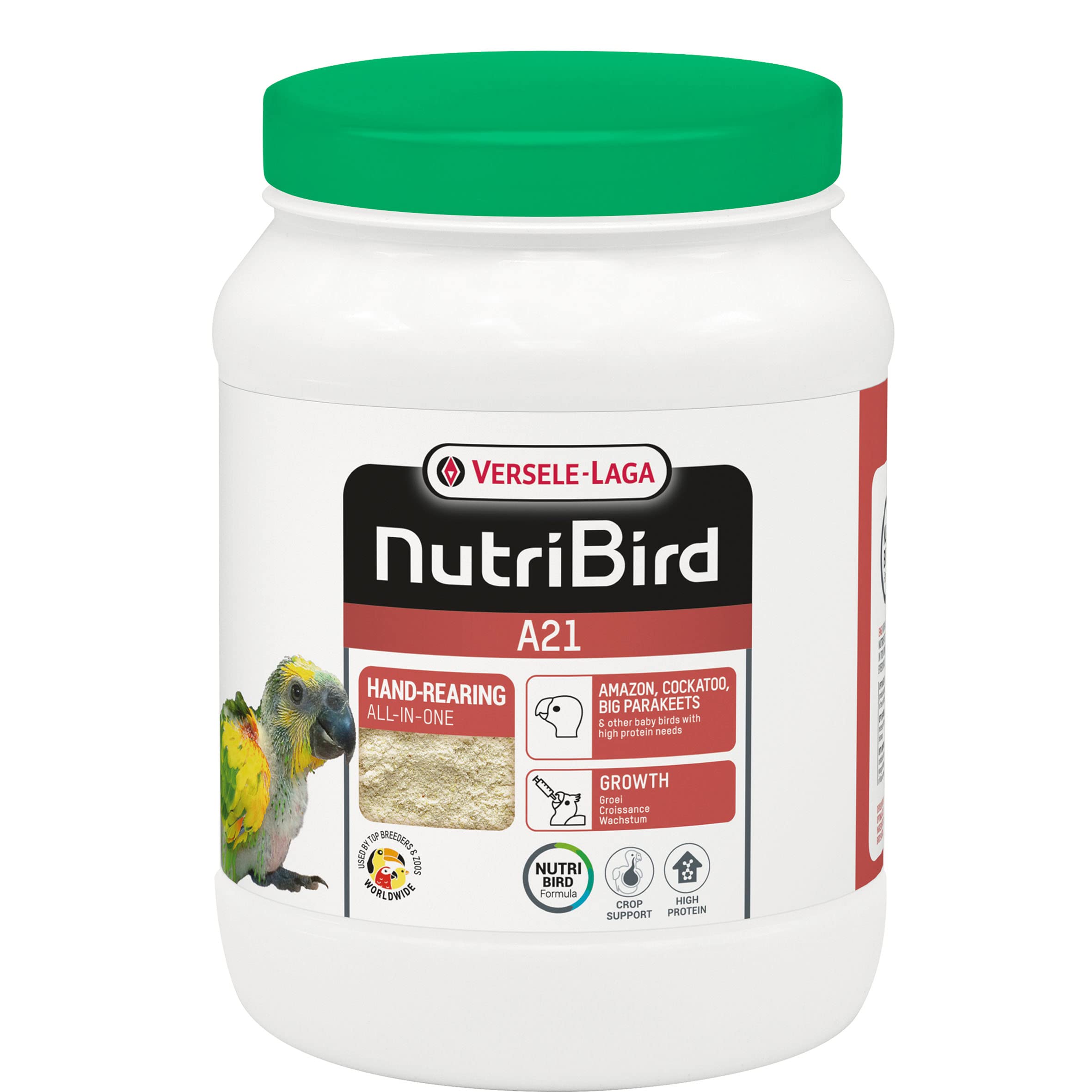VERSELE-LAGA - NutriBird A21 - Pappa da imbecco alla mano per nidiacei - Amazzoni, cacatua e grandi parrocchetti - Ad alto contenuto proteico - 800g