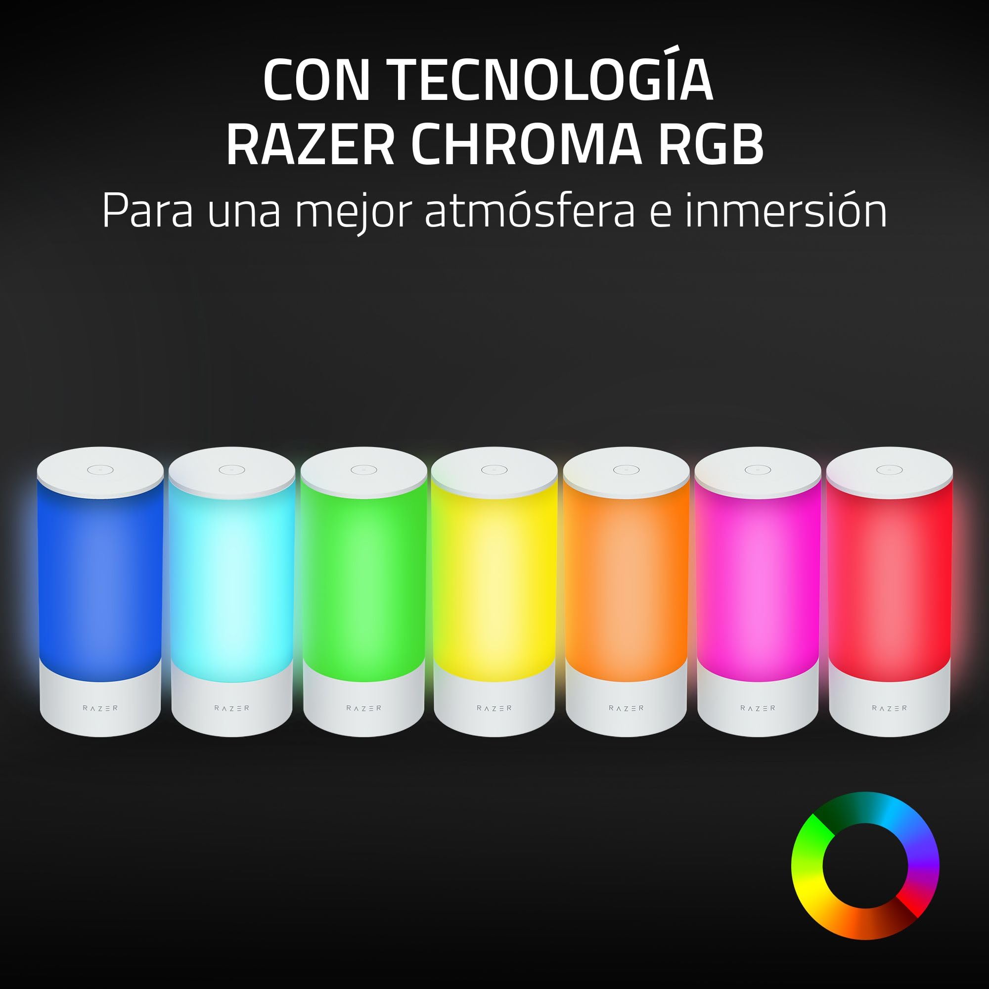 Razer Aether Smart Lamp - Lámpara LED para hogares inteligentes (iluminación omnidireccional, alimentada por Chroma RGB, compatible con Matter, funciona Smart Home App)