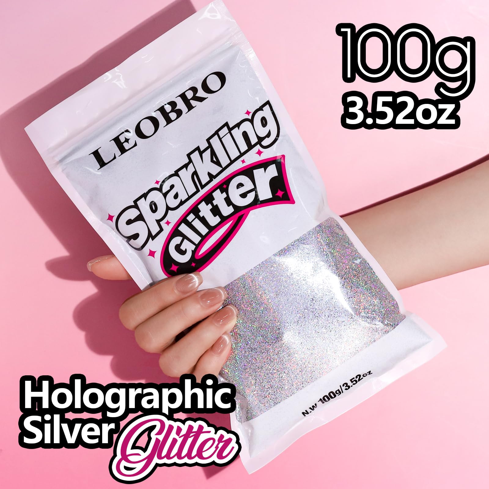 Holographic Silver Glitter - Crafts, Resin & Jewelry -2