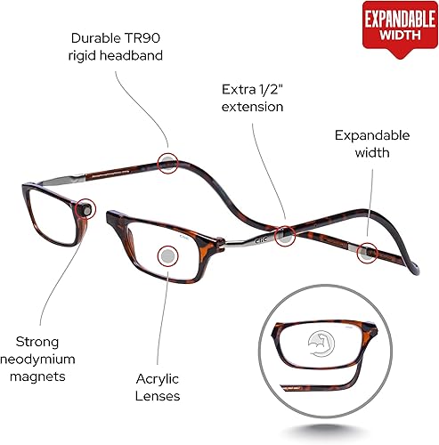 Miniatura 3 de CliC Magnetic Reading Glasses Expandable Adjustable Temple Computer Readers Original Expandable