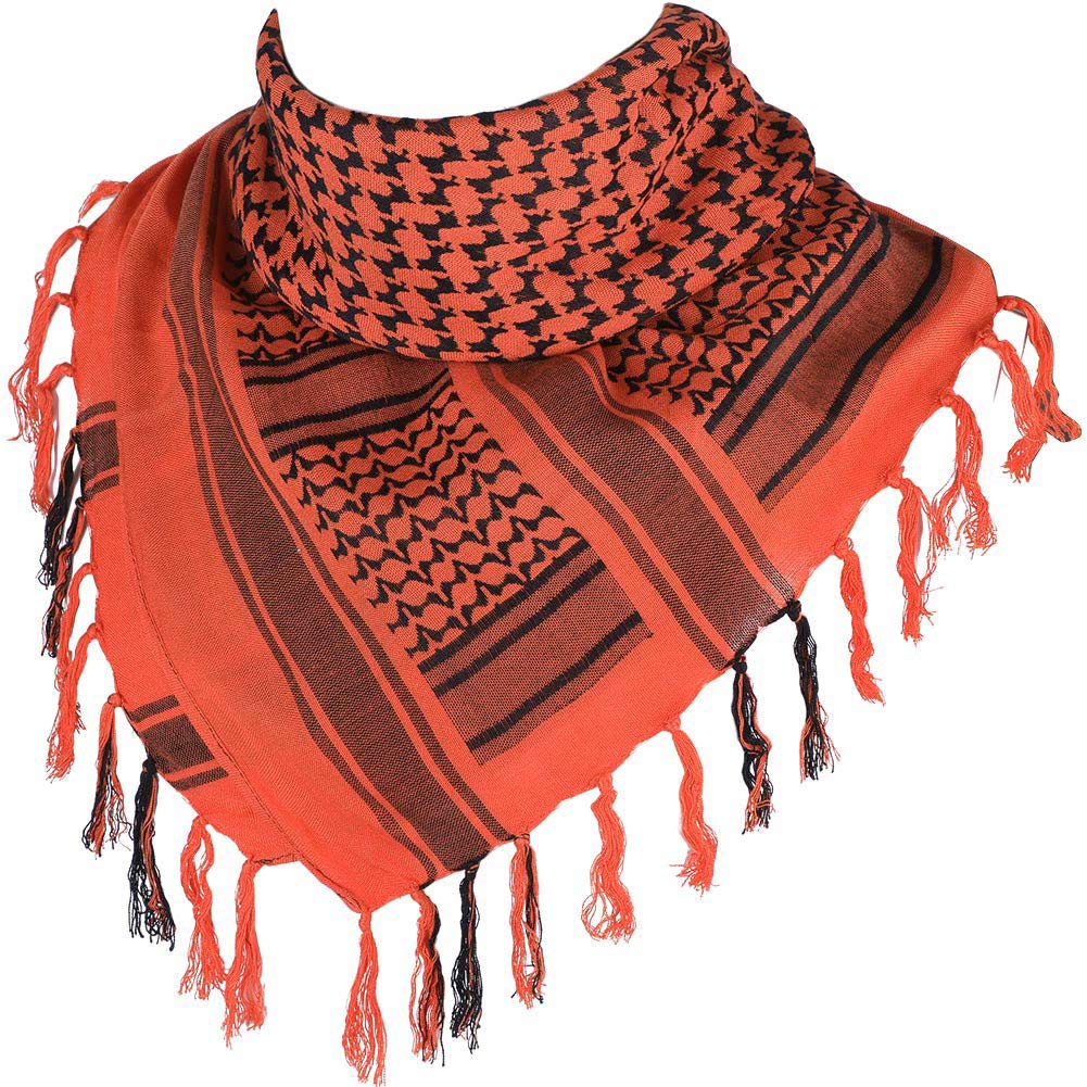 'FFNIU Cotton Scarf Military Shemagh Arab Tactical Desert Keffiyeh Thickened Head Neck Scarf Wrap for Women and Men 43''x43'''