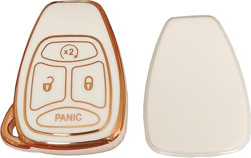 Miniatura 5 de Funda de TPU para llavero Jeep compatible con Dodge Ram 1500 2500 3500 Jeep WranglerPatriotCompass Chrysler Aspen Durango (blanco-J-b)