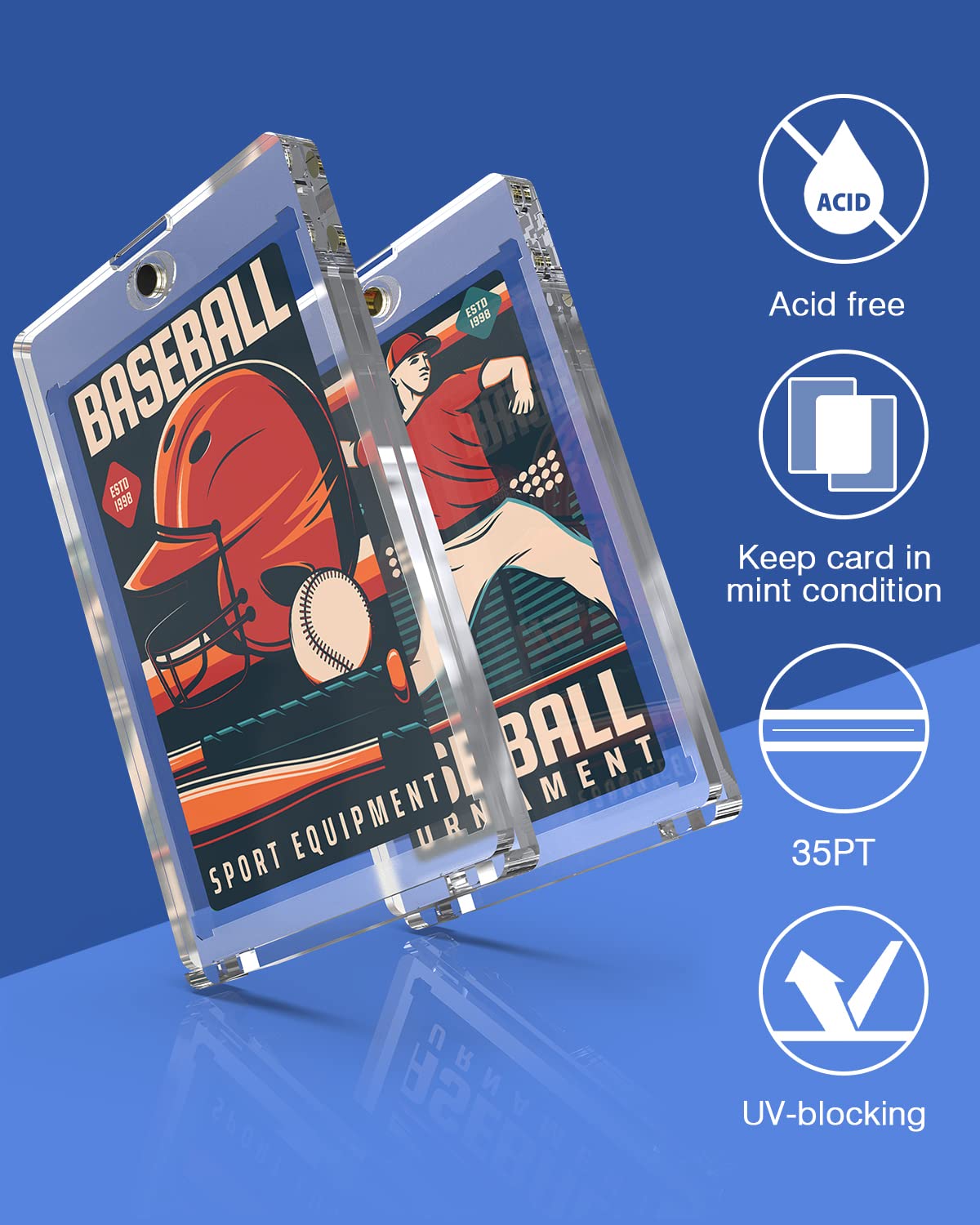 2 Pcs Magnetic Trading Card Holder 35pt Protèges Cartes Magnétique | Protection,Slive Transparent Presentoir ,Porte Cartes Acrylique Protection Uv,Magnétique Boîtier pour Magic, Mtg, Sport 2 Pcs Magnetic Trading Card Holder 35pt Protèges Cartes Magnétique | Protection,Slive Transparent Presentoir ,Porte Cartes Acrylique Protection Uv,Magnétique Boîtier pour Magic, Mtg, Sport