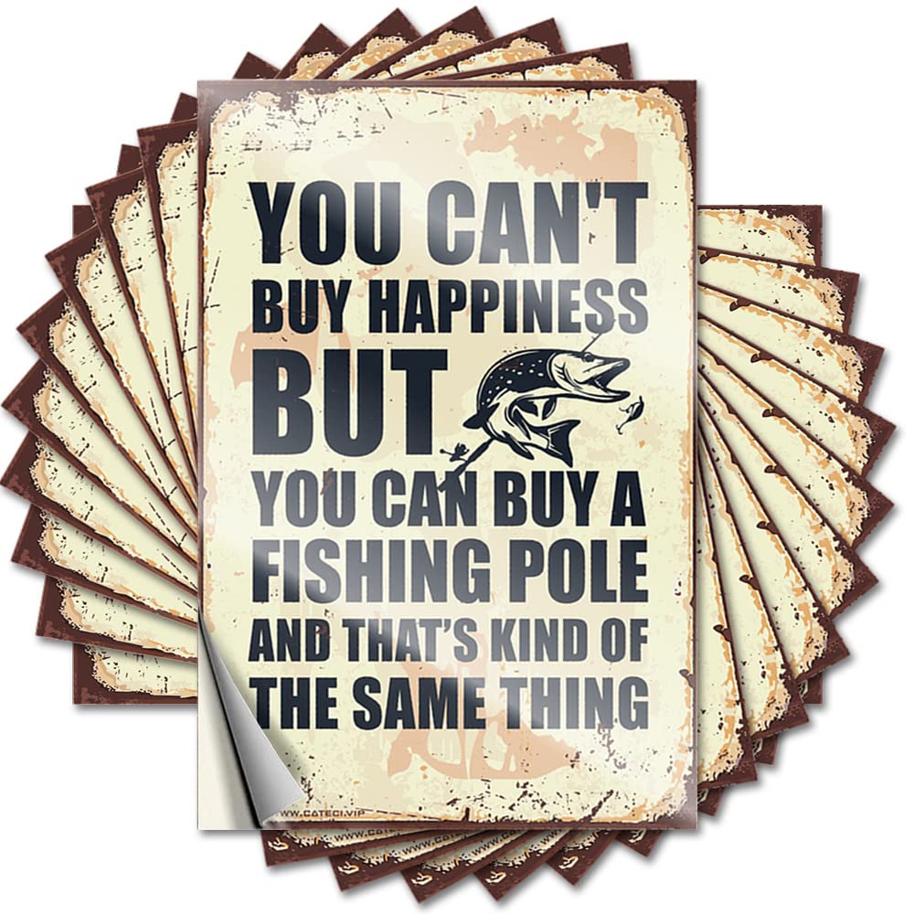 JNBT Labels New Driver Magnetic Wall Waterproof Coating: You Can't Buy Happiness But Can A Fishingpole Funny Collar & Garage Signs For Men(6X9CM-10Pcs)