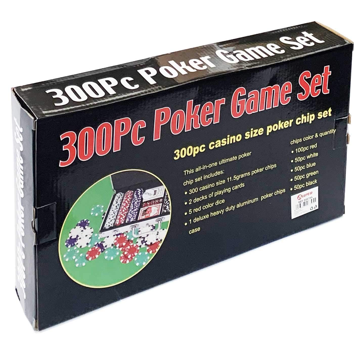 Acan Valigetta con 300 fiches mazzo e dadi di Poker