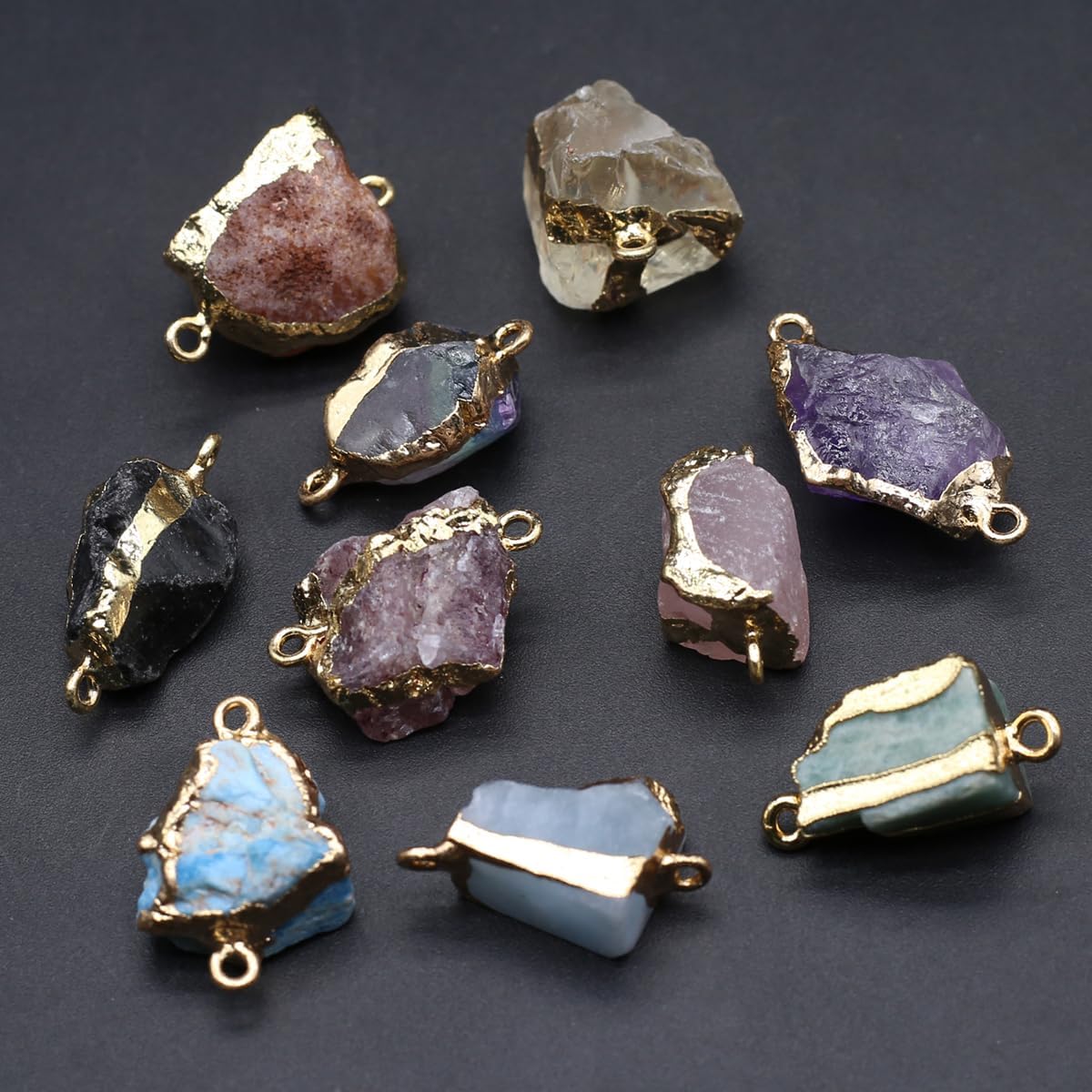 8pcs Natural Stone Pendant Irregular Shape Healing Crystals Stone Charms For Jewelry Making DIY Necklaces - Image 5