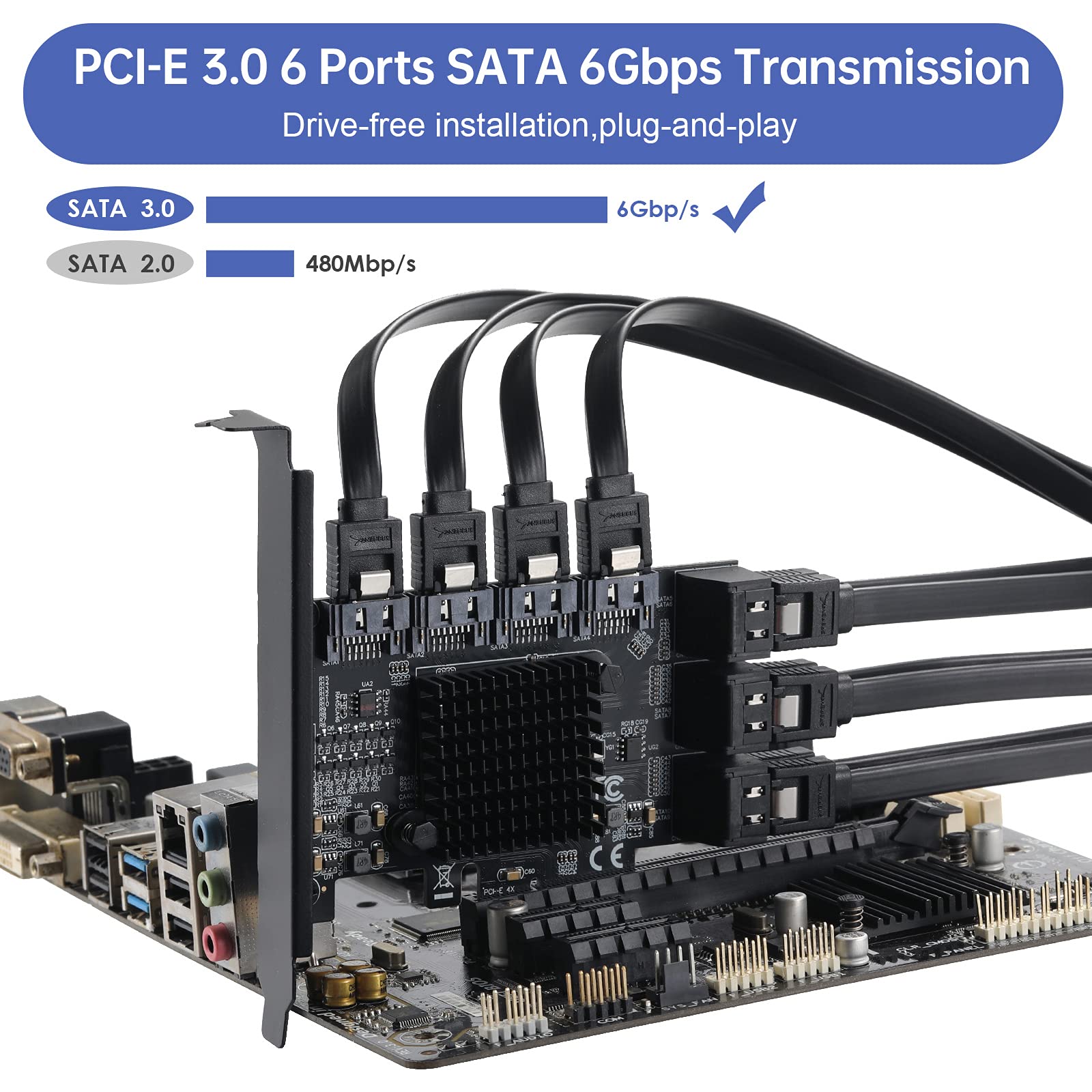 10 Port PCIE to SATA 3.0 Card - Expand Storage! -5