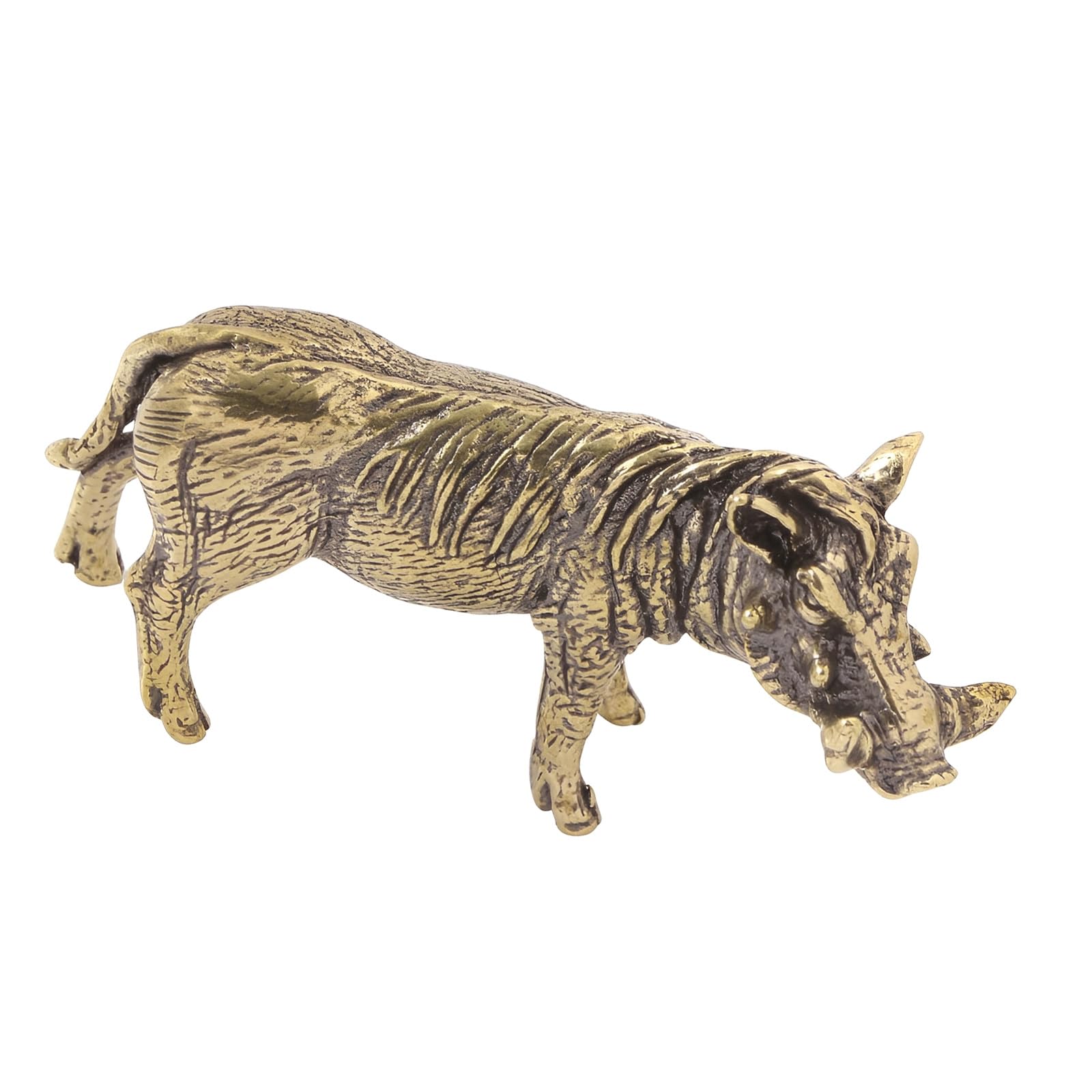 Sculpture en bronze fabriquée à la main, porc féroce en métal d'art