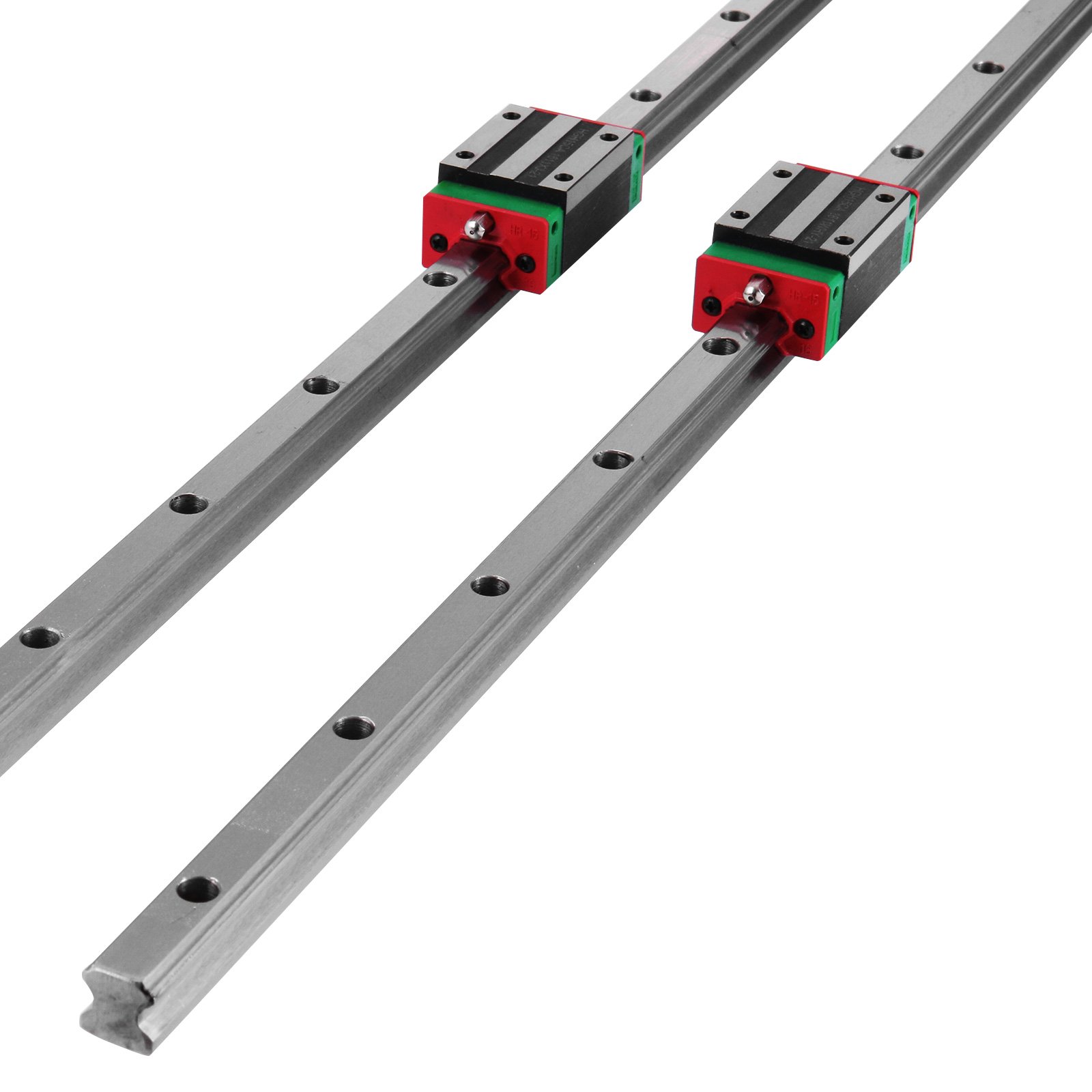 Riel Lineal 15-1500 mm 2x Riel de Guía Lineal 4x Tipo Cuadrado Bloque de Cojinetes del Carro Soporte de Riel Lineal para Rodamientos Ranurados de 15 mm