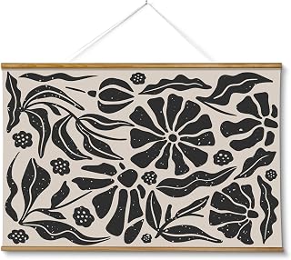 ARPEOTCY Extra Large Vintage Framed Wall Art, 36x54 Inch Black and White Abstract Hanging Framed Wall Art, Large Minimalist Black Floral Canvas Home Decor for Living Room Bedroom Office