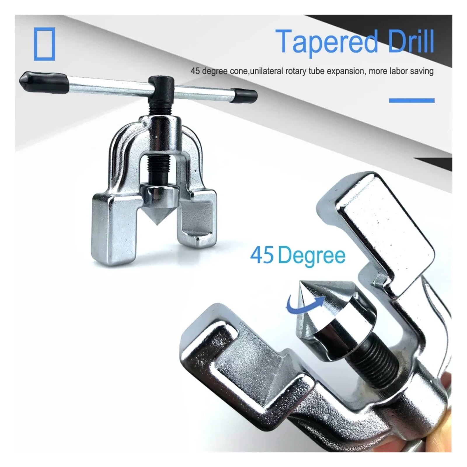 Expansor de tubo de escape, expansor de tubo de cobre, kit de herramientas de abocardado de 45 grados para expansor de tubo de cobre utilizado para escariar tubos de cobre y otros tubos (Inc.)