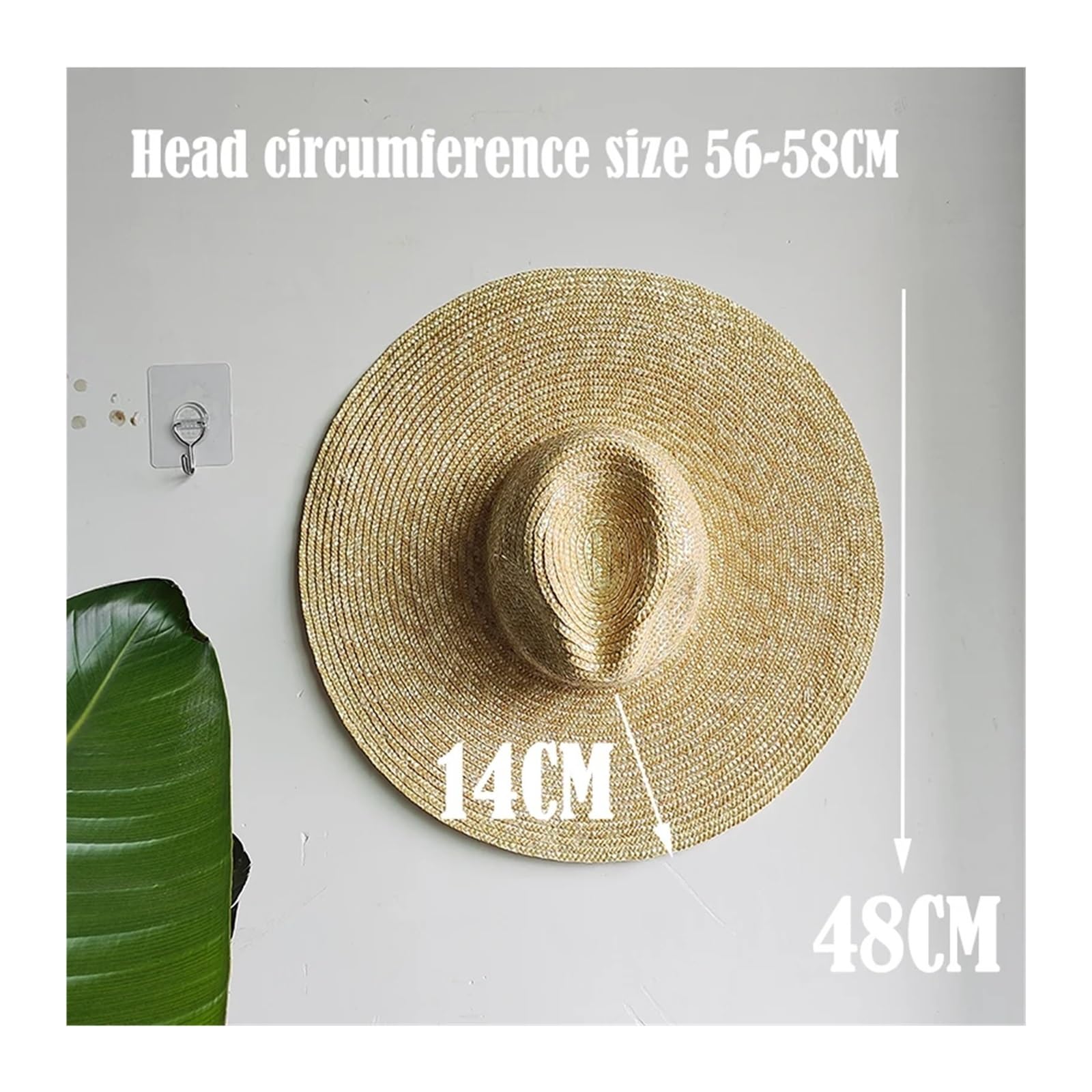 Sombrero de paja gran tamaño, protección solar verano, pesca al aire libre for hombres y mujeres