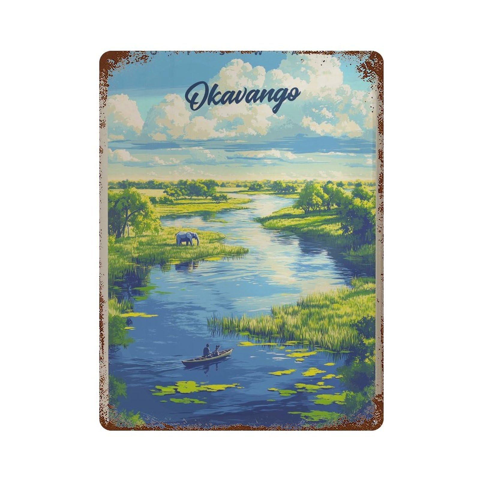 xiaoxiaoshen Okavango Delta Travel Botswana Africa (2) Wall Decor Art Metal Tin Poster Modern Home Decor Art Home Bar Shop Decorations Vintage Sign 40x30cm