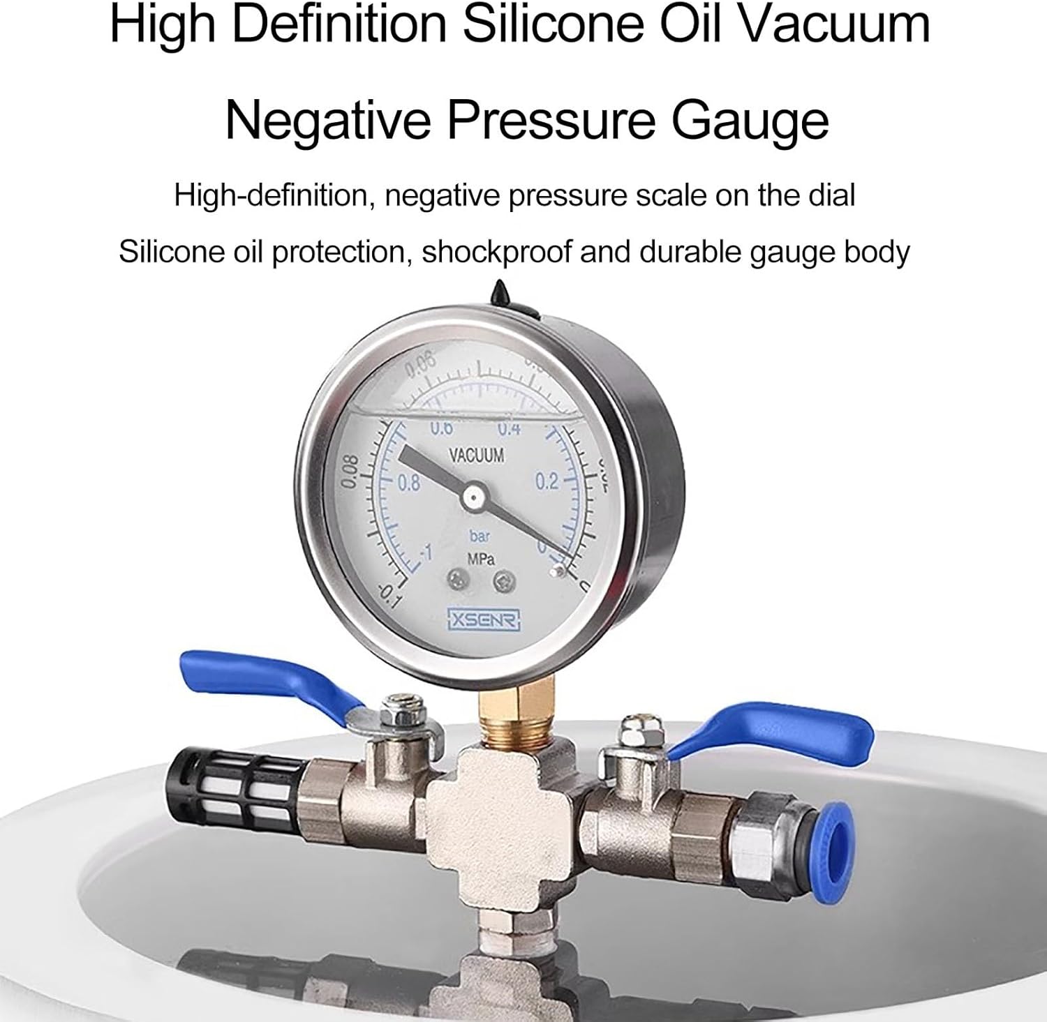 Stainless Steel Degassing Vacuum Chamber, Laboratory Vacuum Chamber, Vacuum Degassing Tank, Crystal Gel Degassing Chamber, Household Vacuum Degassing Chamber, Liquid Degassing Machine(72L/19Gal(45x45c