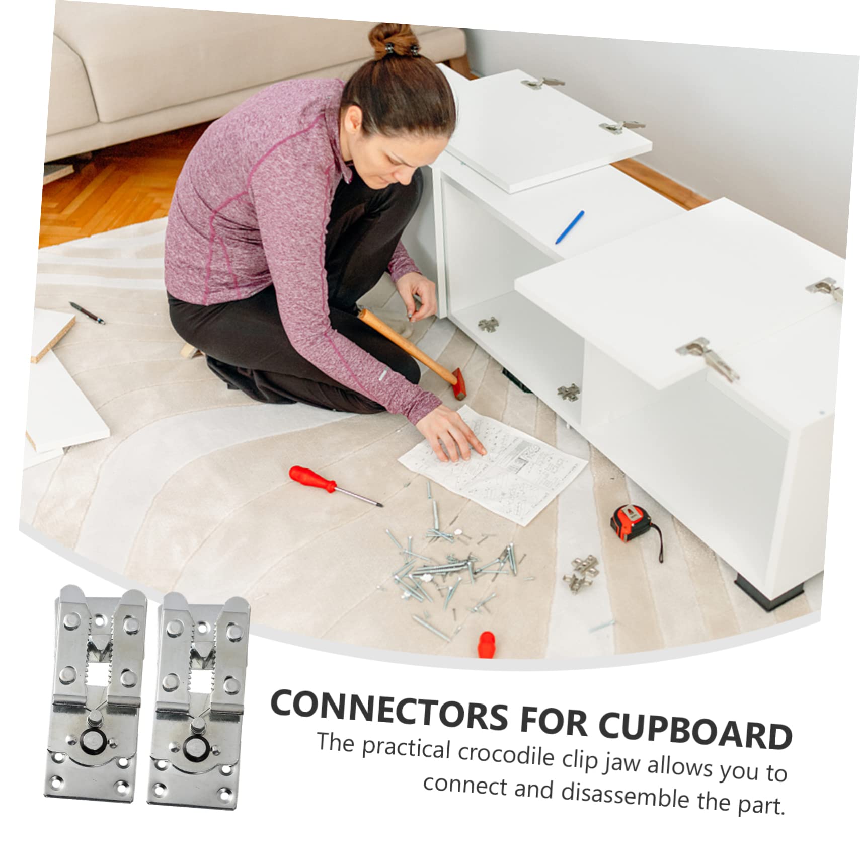 PRETYZOOM 2 Pcs Connector Decked Accessories Couch Sofa Interlocking Sectional Couch Fasteners Couch Door Hinges Sectional Plug Crocodile Plug Holder Short Connection Buckle Iron