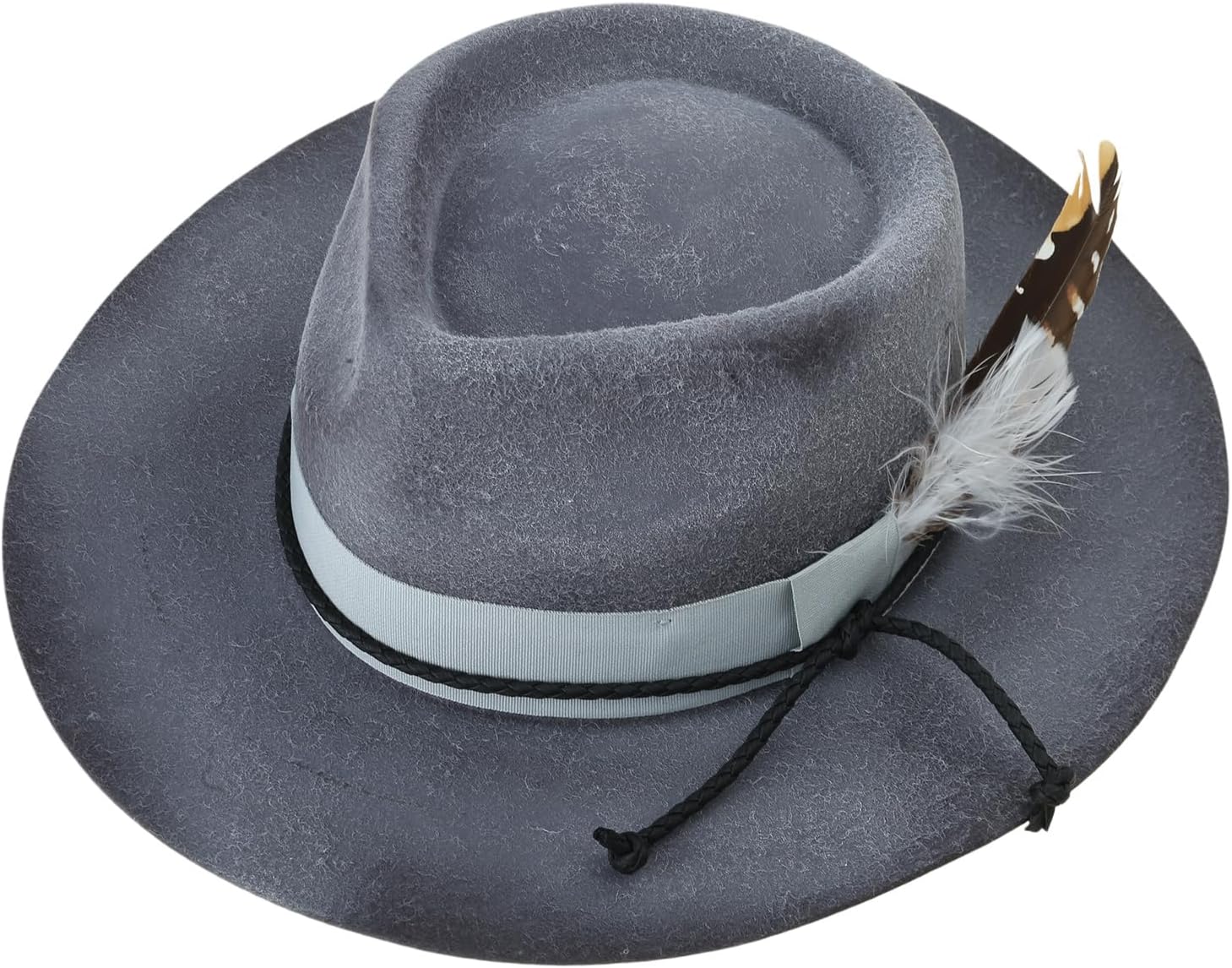 Distress Fedoras Hat for Male Women Party with Belt Roleplay Costume Cowboy Hats HippiesHat Stage Costume