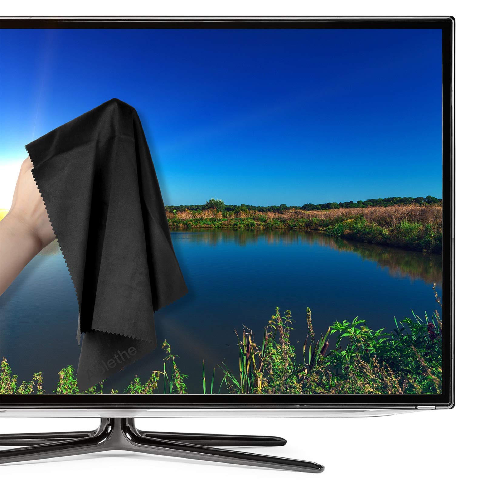 Paquete de 10 paños de limpieza de microfibra grandes, paños de limpieza de fibra sin pelusa para limpiar lentes, gafas, vidrio, pantallas, cámaras, teléfono celular, lentes, pantallas de TV LCD