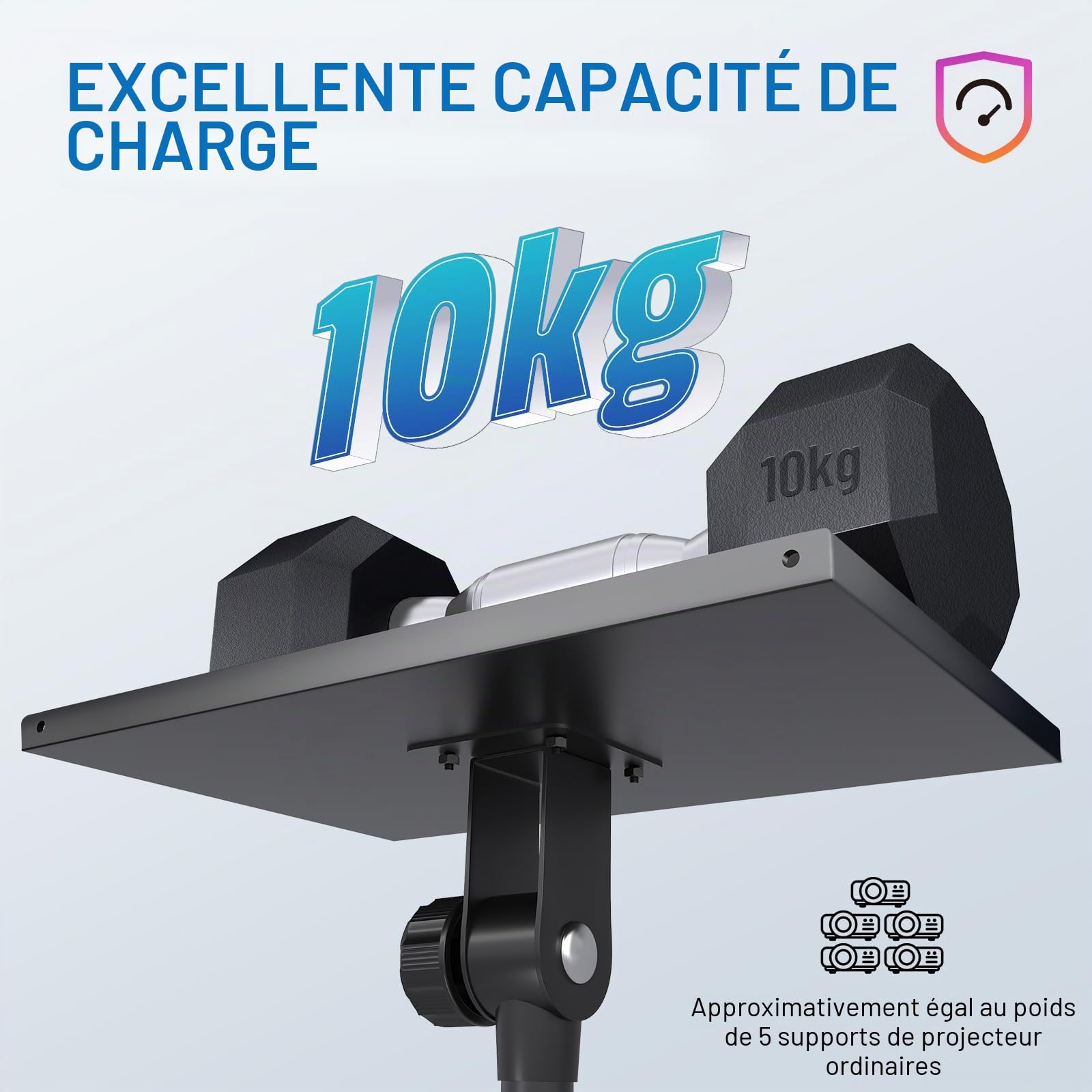 CAHAYA Support de Vidéoprojecteur Mobile Pliable Hauteur Réglable 73,6-165 cm Charge 10 kg