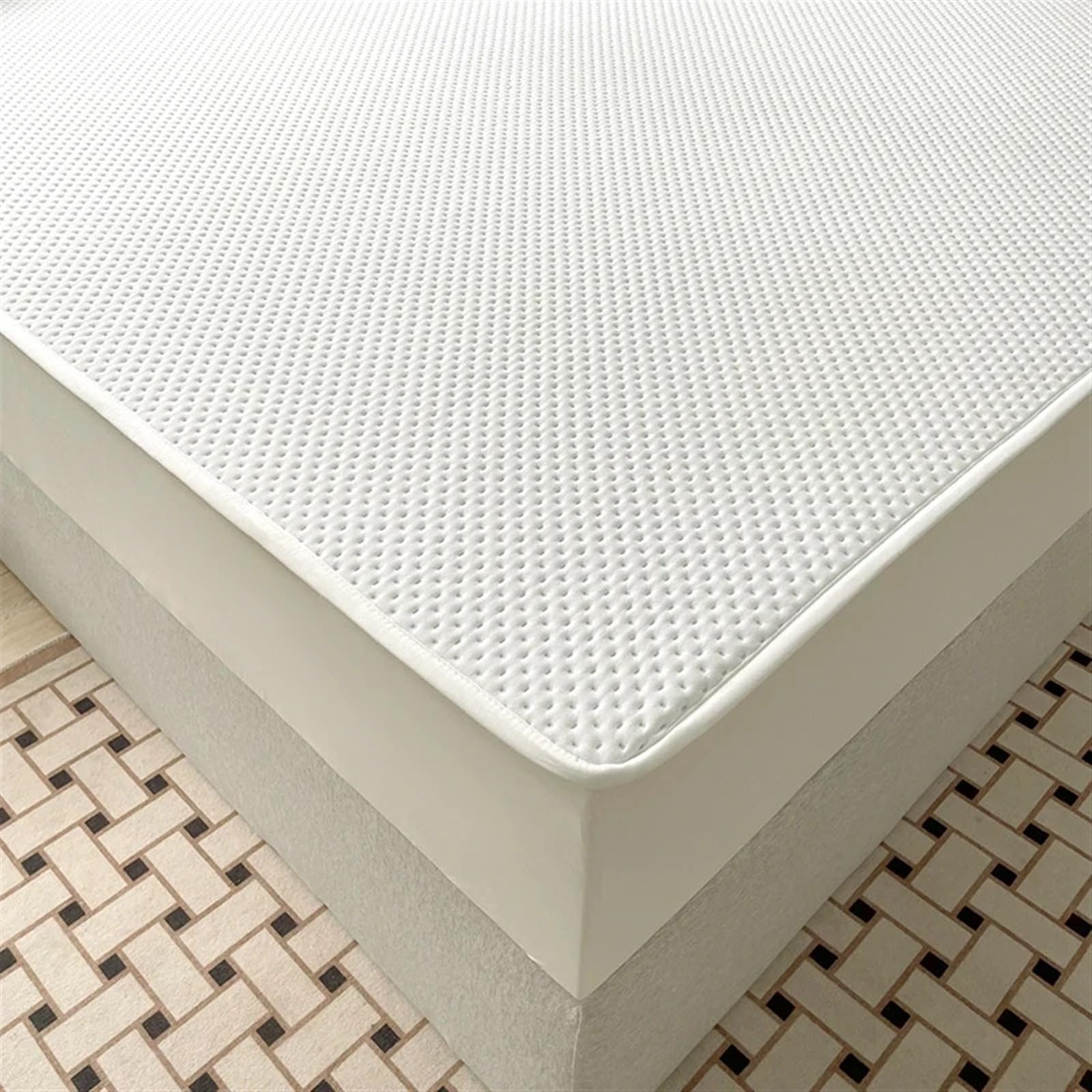 Sobrecolchón Acolchado de Microfibra Funda de colchón Impermeable, Protector de Cama Acolchado de algodón, Tejido de Clase, se Adapta a hasta 30 cm de Profundidad(5,105x200x30cm)