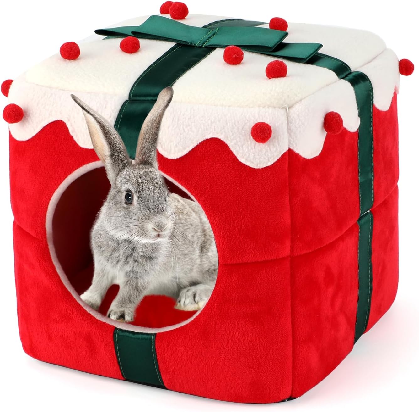 BWOGUE Christmas Rabbit Bed Large Rabbit House and