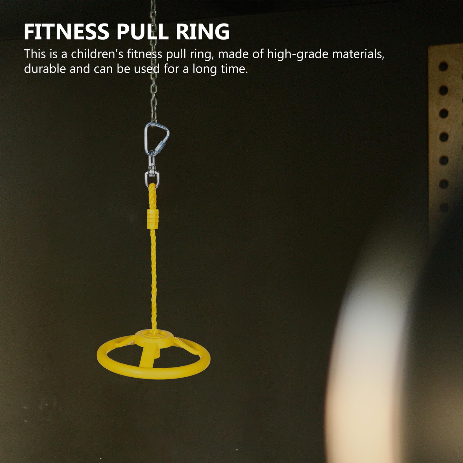 Anello per manubrio fitness, altalena al volante con corda, per esercizi indoor/outdoor, per allenamento parco giochi e palestra, attrezzatura da arrampicata Ninja gialla