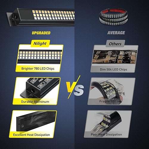 Miniatura 5 de Nilight Tira de luz para puerta trasera de camión de 48 pulgadas marco de aluminio triple fila 780 LED tira con luces de freno rojas de