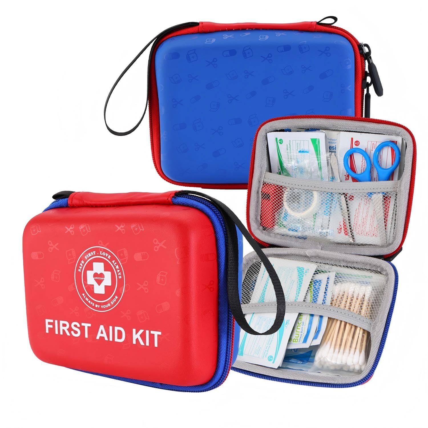 Small First Aid Kit - 165 Piece Dual-Color Emergency Medical Kit with Hard Shell & Fluorescent Exterior Coating, Emergency First Aid Kit for Home, Car, Travel, Hiking & Outdoor(Pink/White) — Amazon image 7