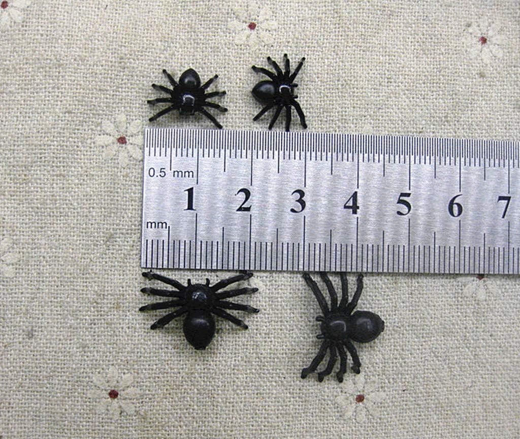 ALIMITOPIA 200pcs Fake Black Spider Realistic Imitation Bug for Halloween Prank Props(0.6")