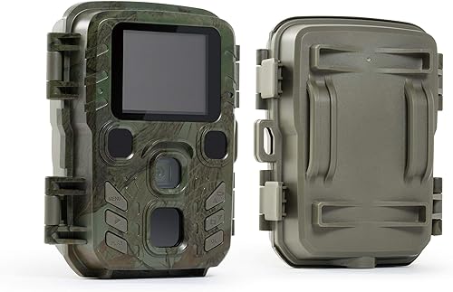 Technaxx Mini Nature Wild Cam Tx-117 - Cámara de caza de 12 MP con visión nocturna activada por movimiento con pantalla LCD, IP56, LED IR