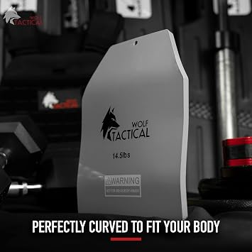 WOLF TACTICAL Curved Weight Vest Plates 5.75/8.75/14.5LB Pairs Contoured Ergonomic Fit WODs, Strength Training, Running, Heavy Workouts