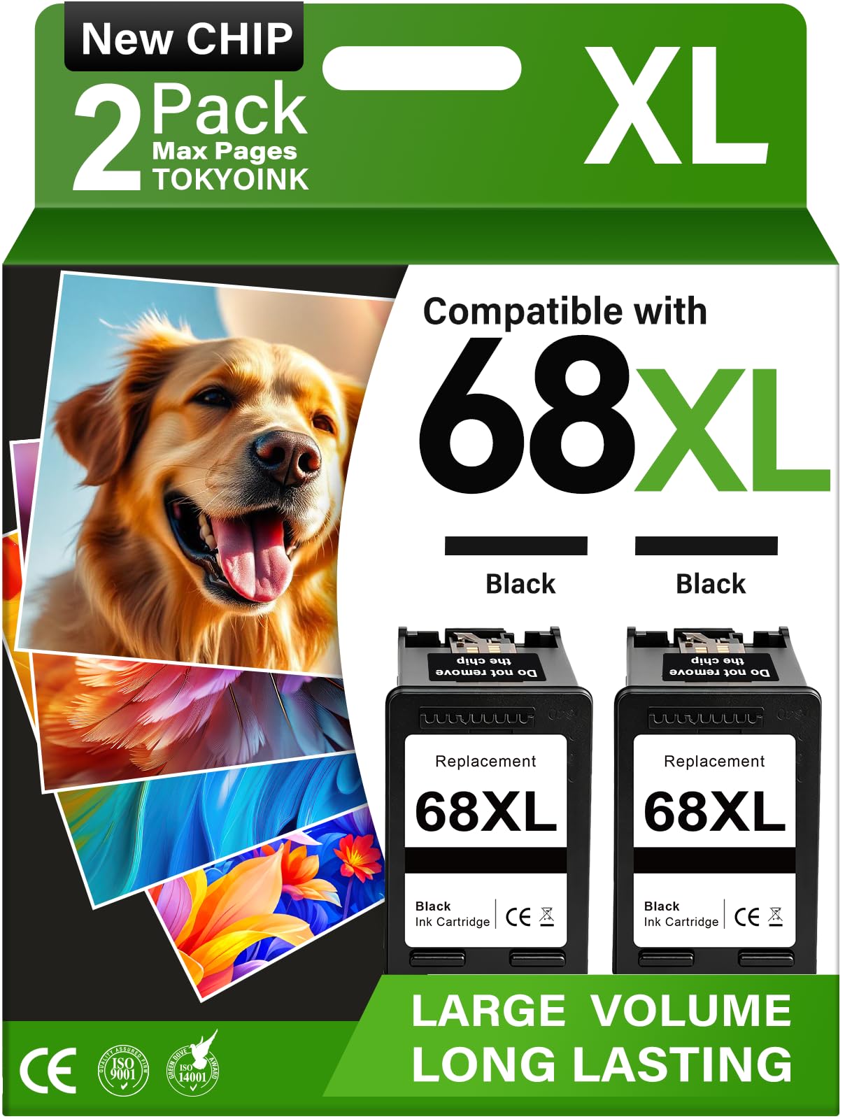 Photo 1 of TOKYOINK 68XL Black Ink Cartridge for HP Envy/DeskJet