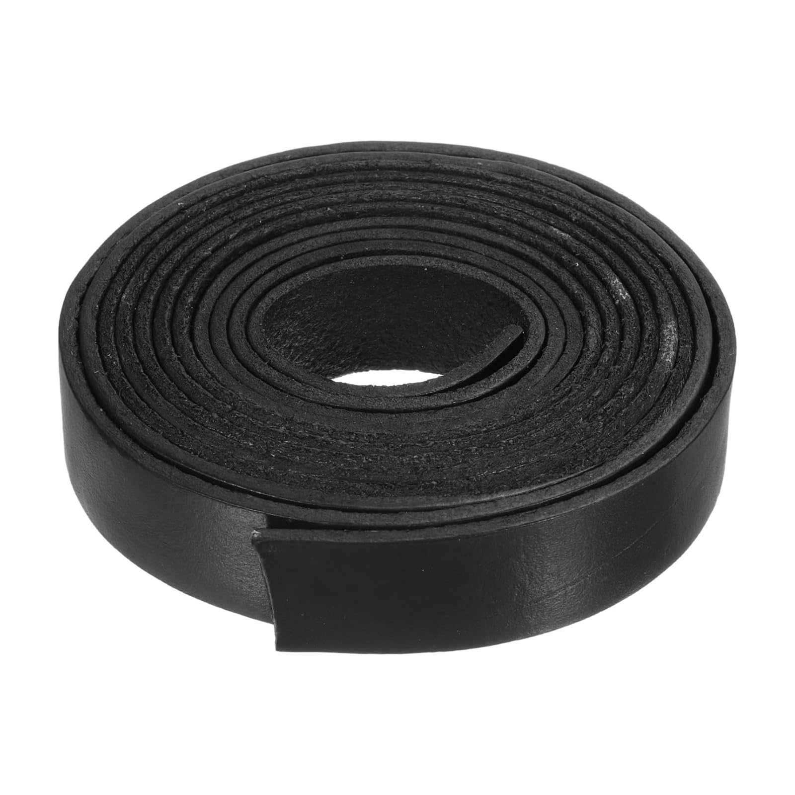 Unifizz 2.2 Yard x 20 mm Flat Leather Cord for Jewellery Making, Leather Strap Cord for DIY Crafts, Bracelet Necklace Craft Leather Cord - Black