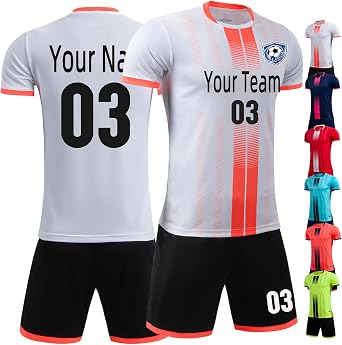 Personalized Soccer Jersey for Kids Men Women Custom Soccer Jersey Boys Personalized Soccer Uniform Set